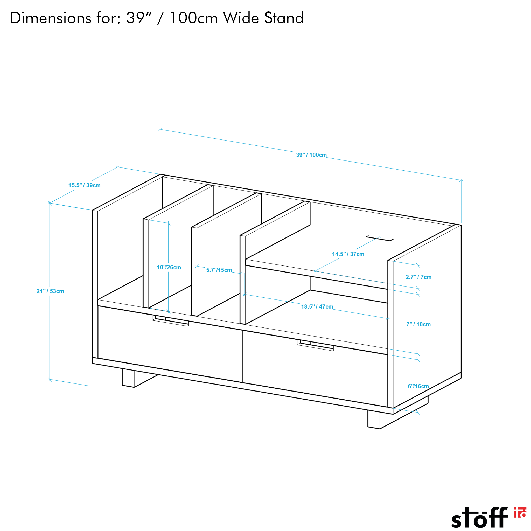 Vinyl Record Display Stand with Drawers