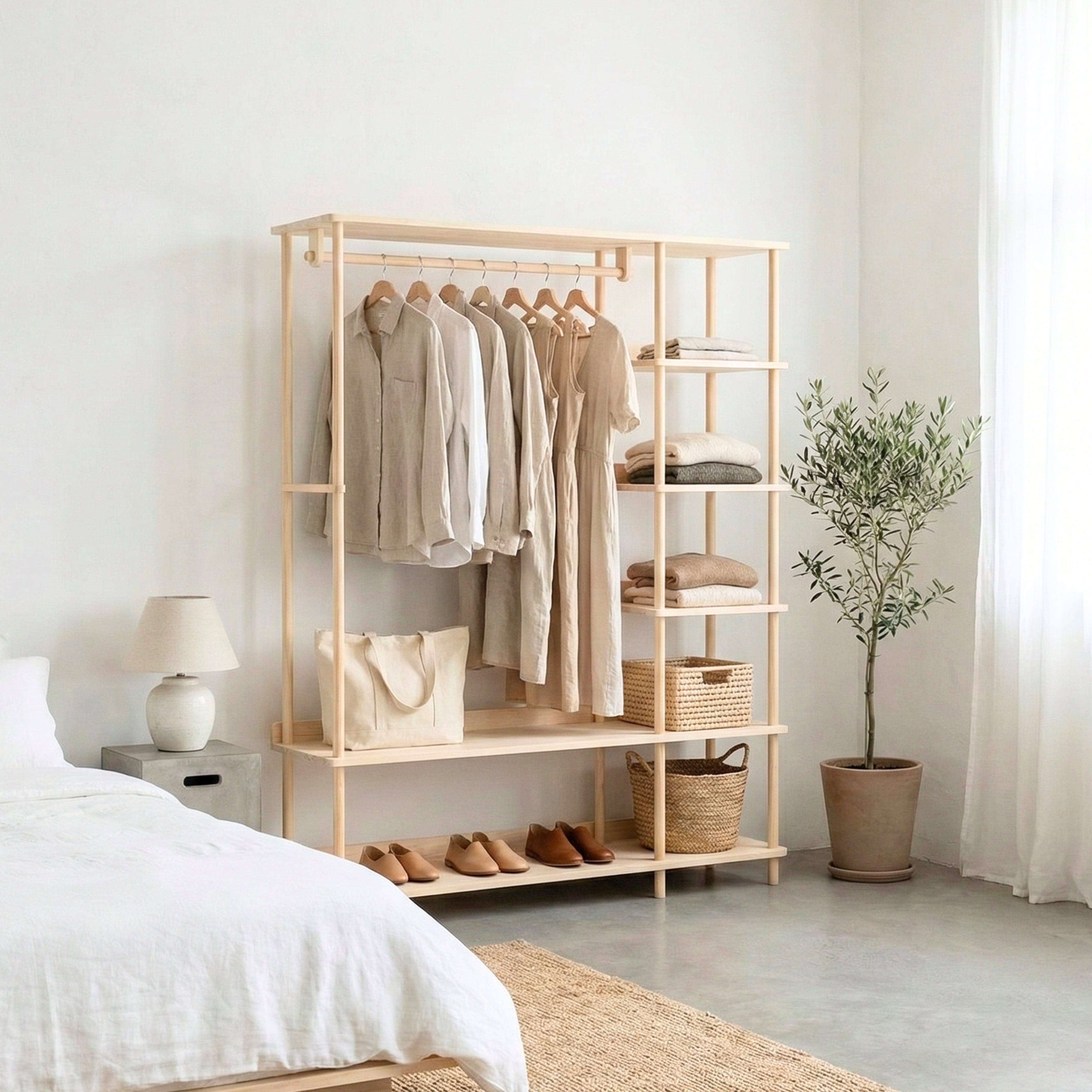 Wooden Open Wardrobe, Clothes Storage