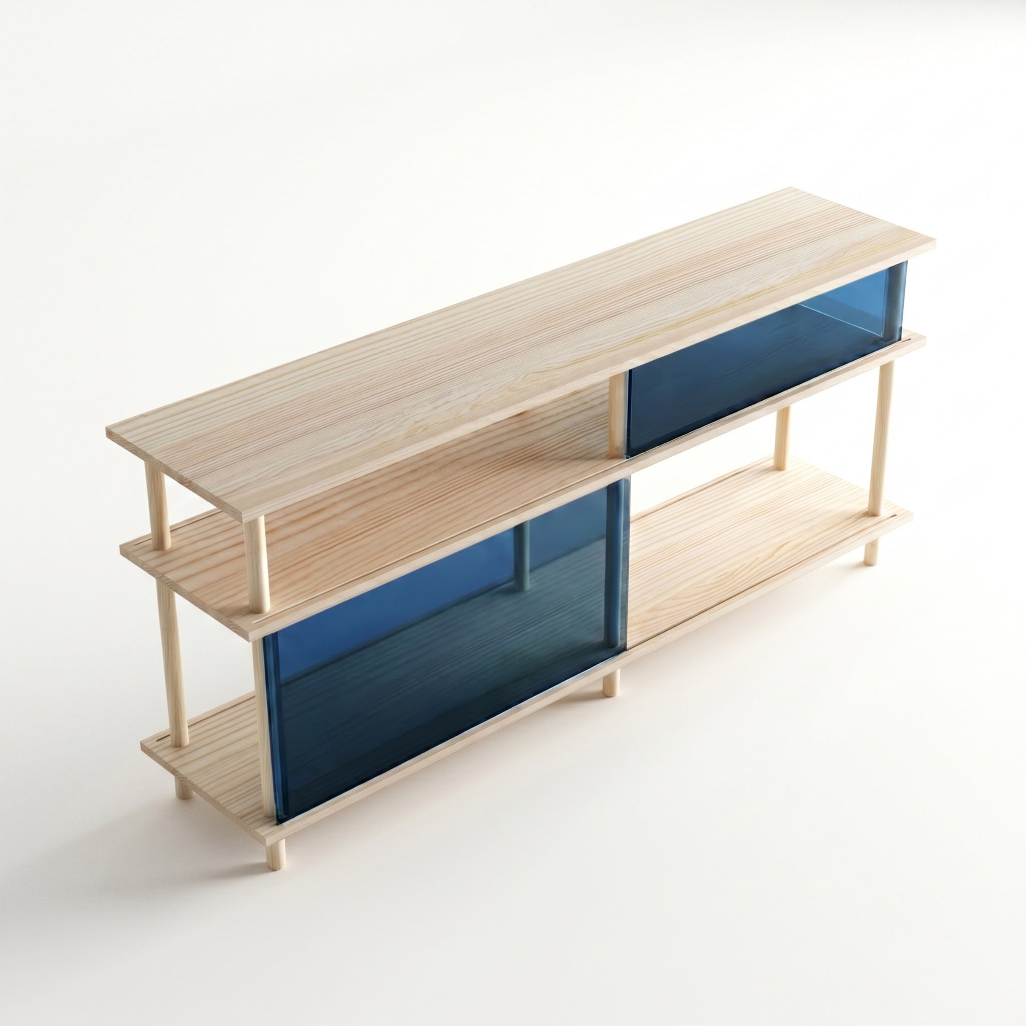 3-Tier Plexiglass Low Shelving Unit