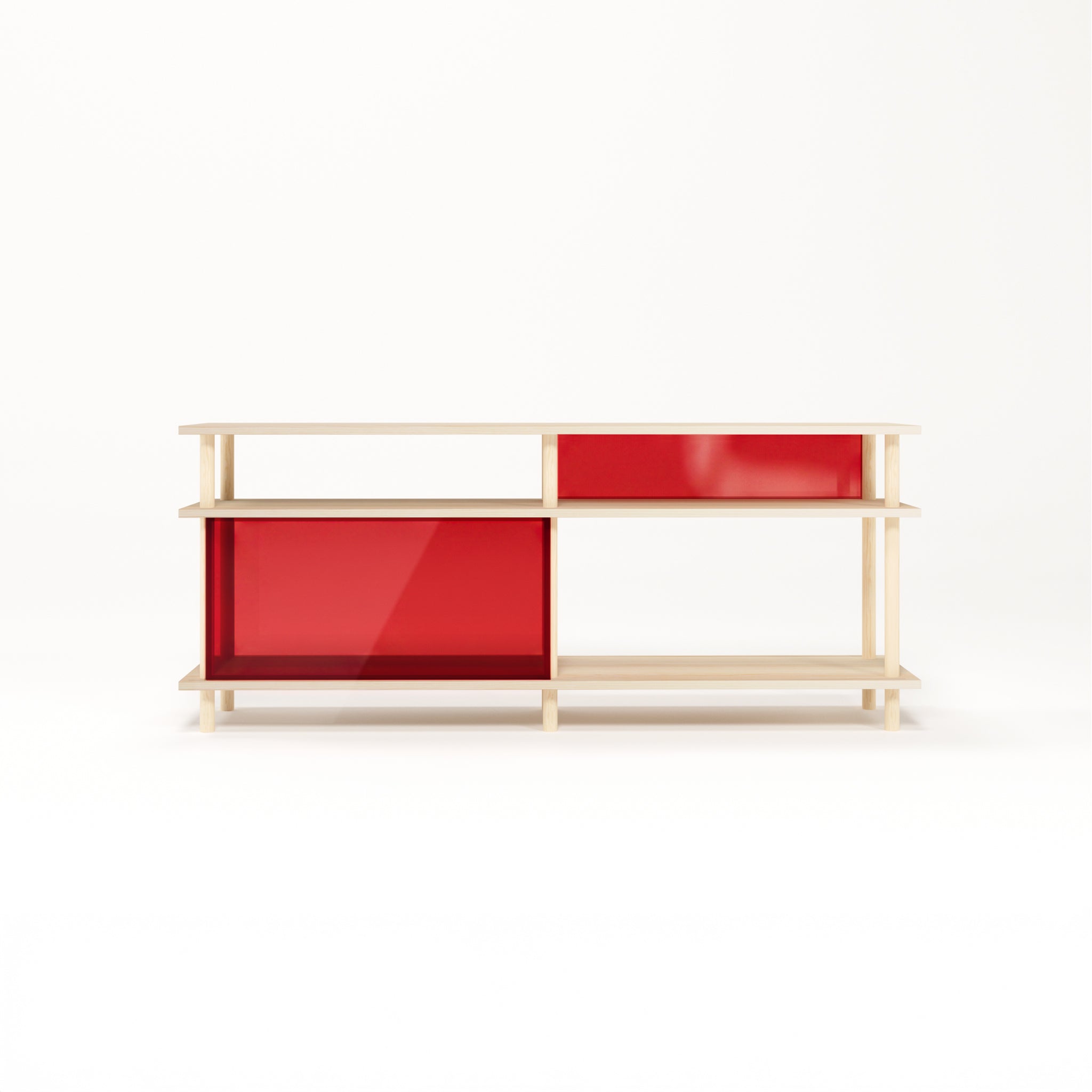 3-Tier Plexiglass Low Shelving Unit