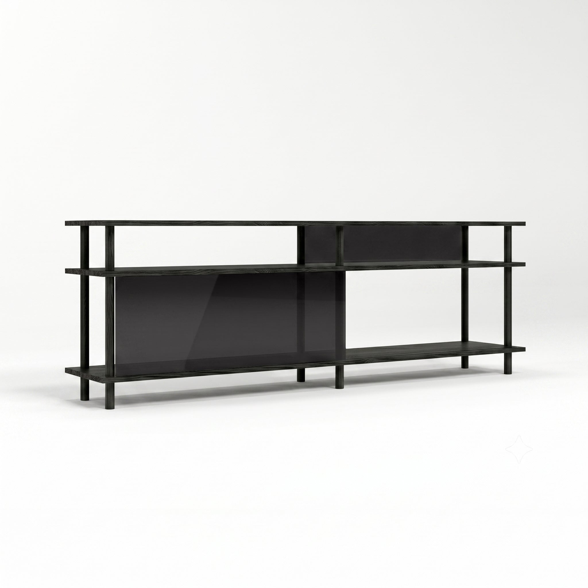 3-Tier Plexiglass Low Shelving Unit