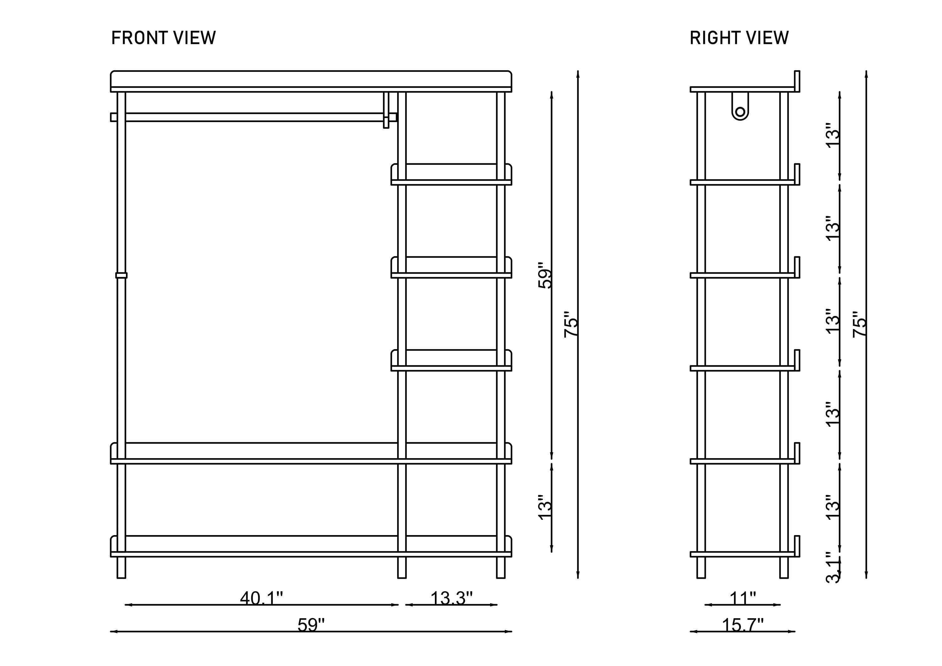 Wooden Open Wardrobe, Clothes Storage