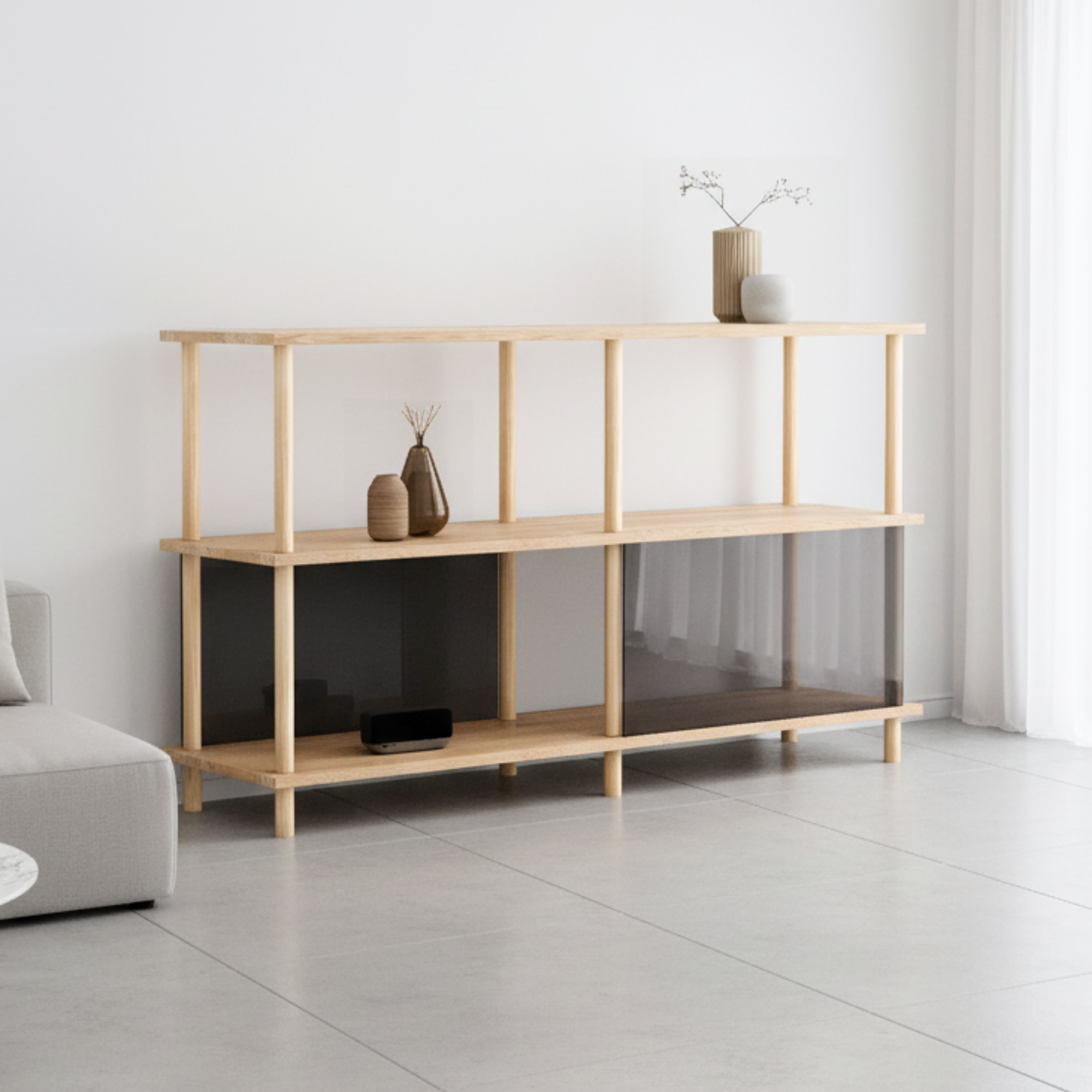 3-Tier Plexiglass Shelving Unit