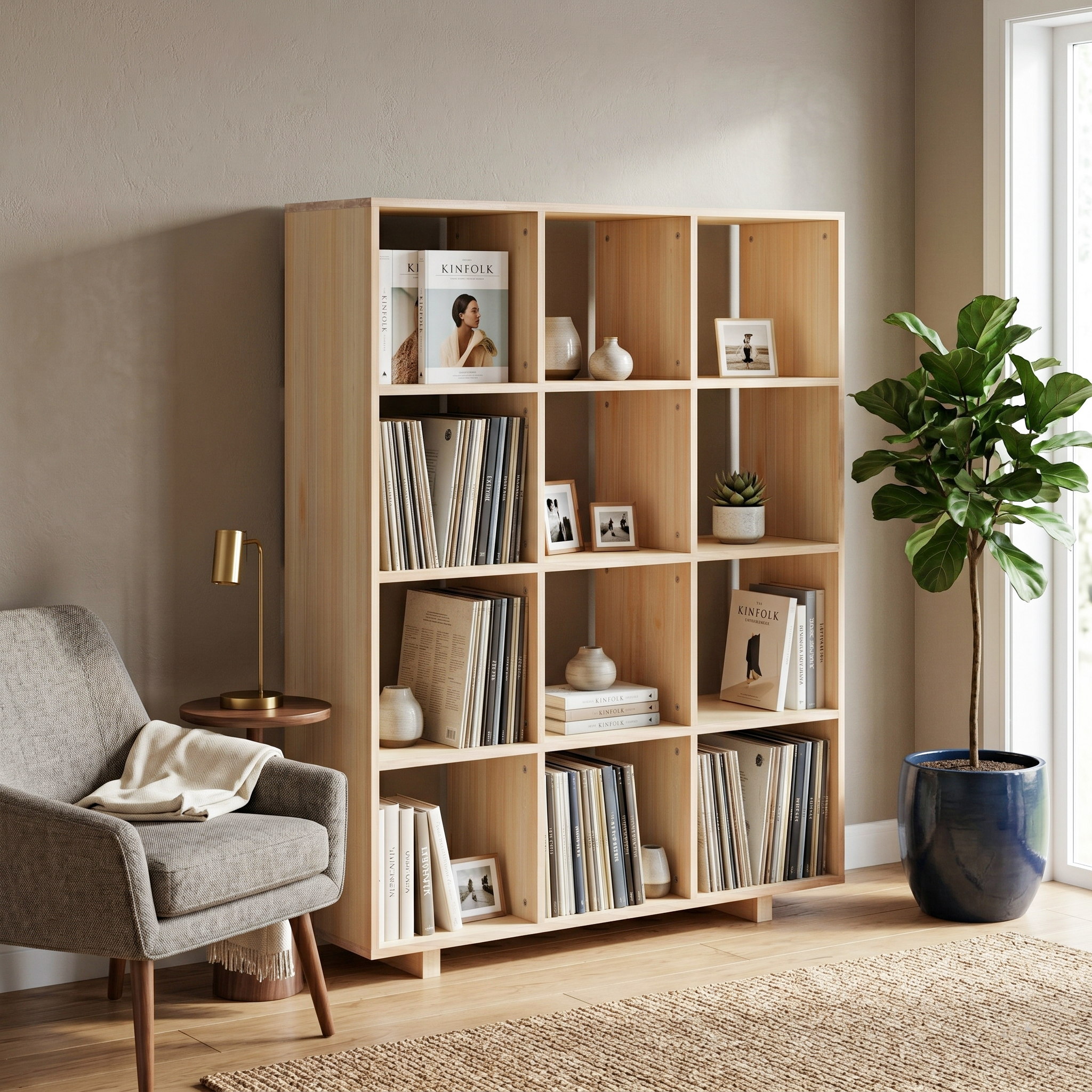 5-Tier Record Storage & Bookshelf