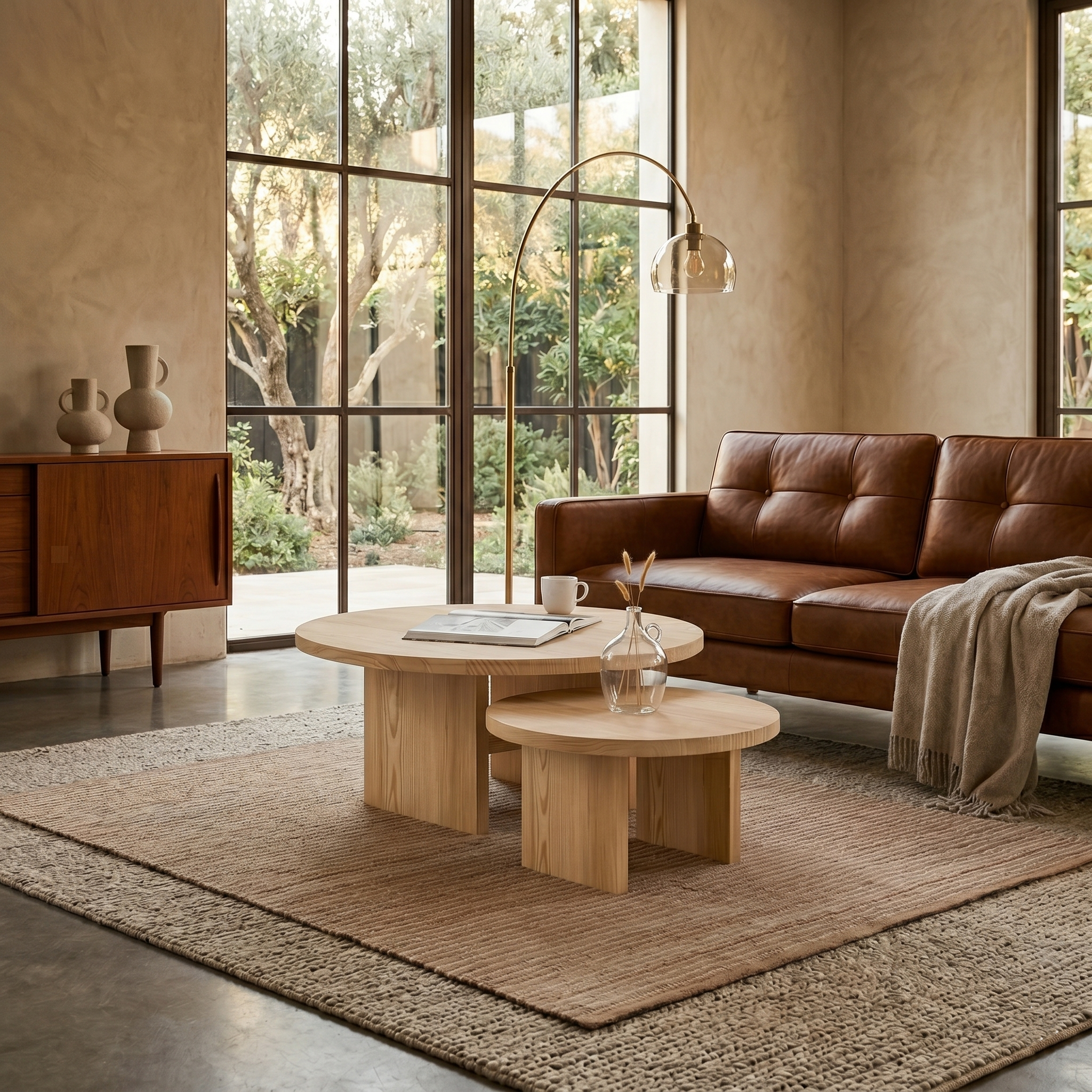 Round Coffee Table (With Shelf)