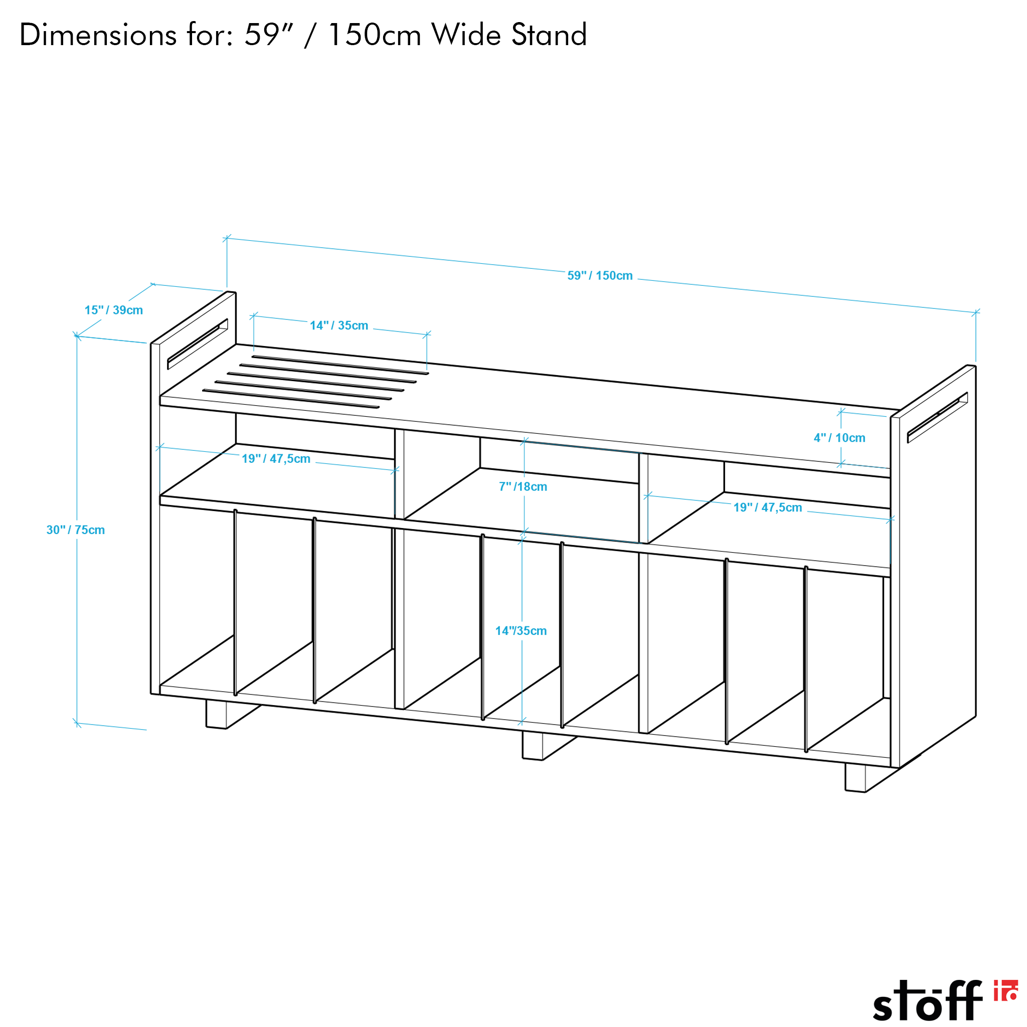 Vinyl Record Display & Turntable Stand