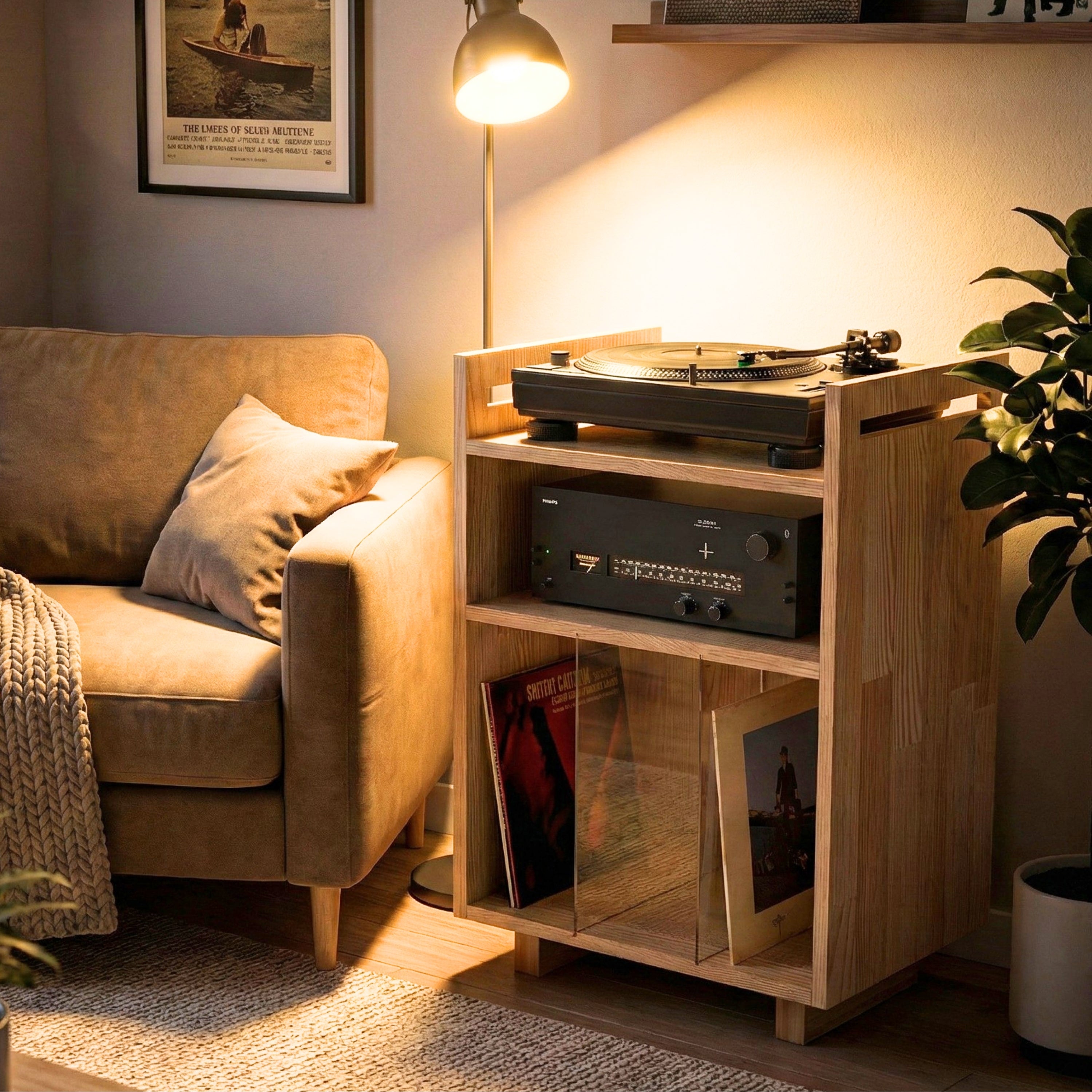 Record Player Stand & Record Display Stand