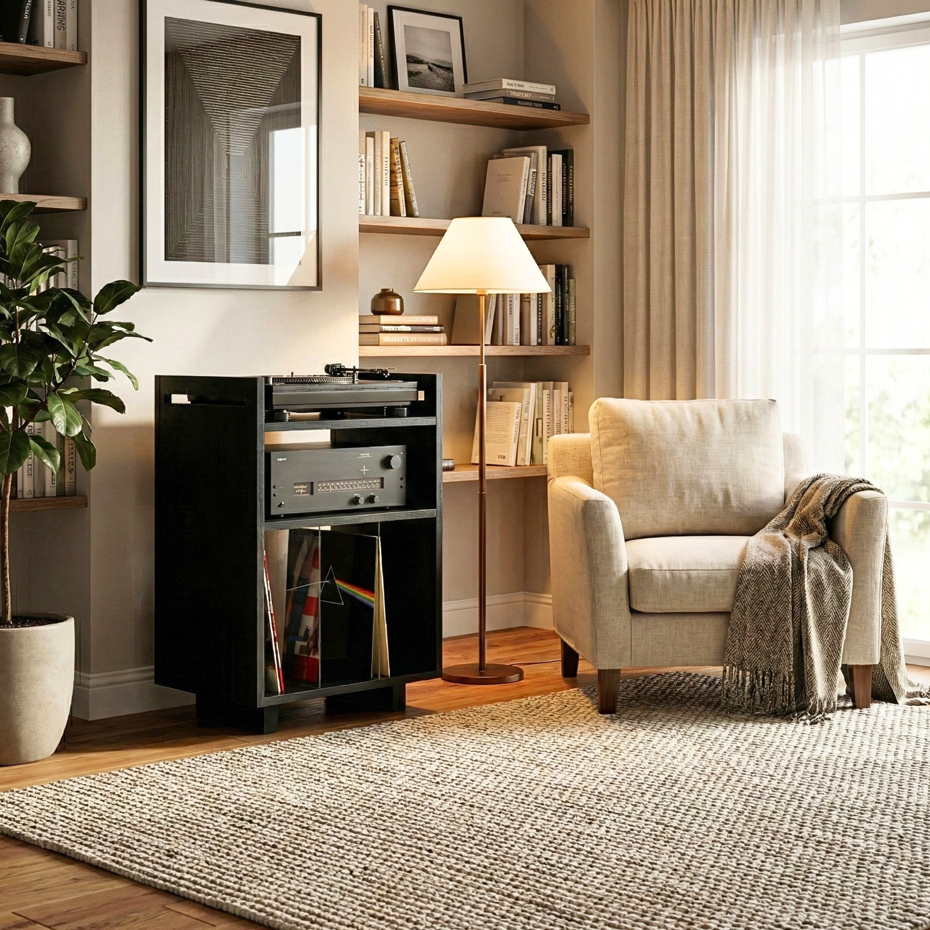 Record Player Stand & Record Display Stand