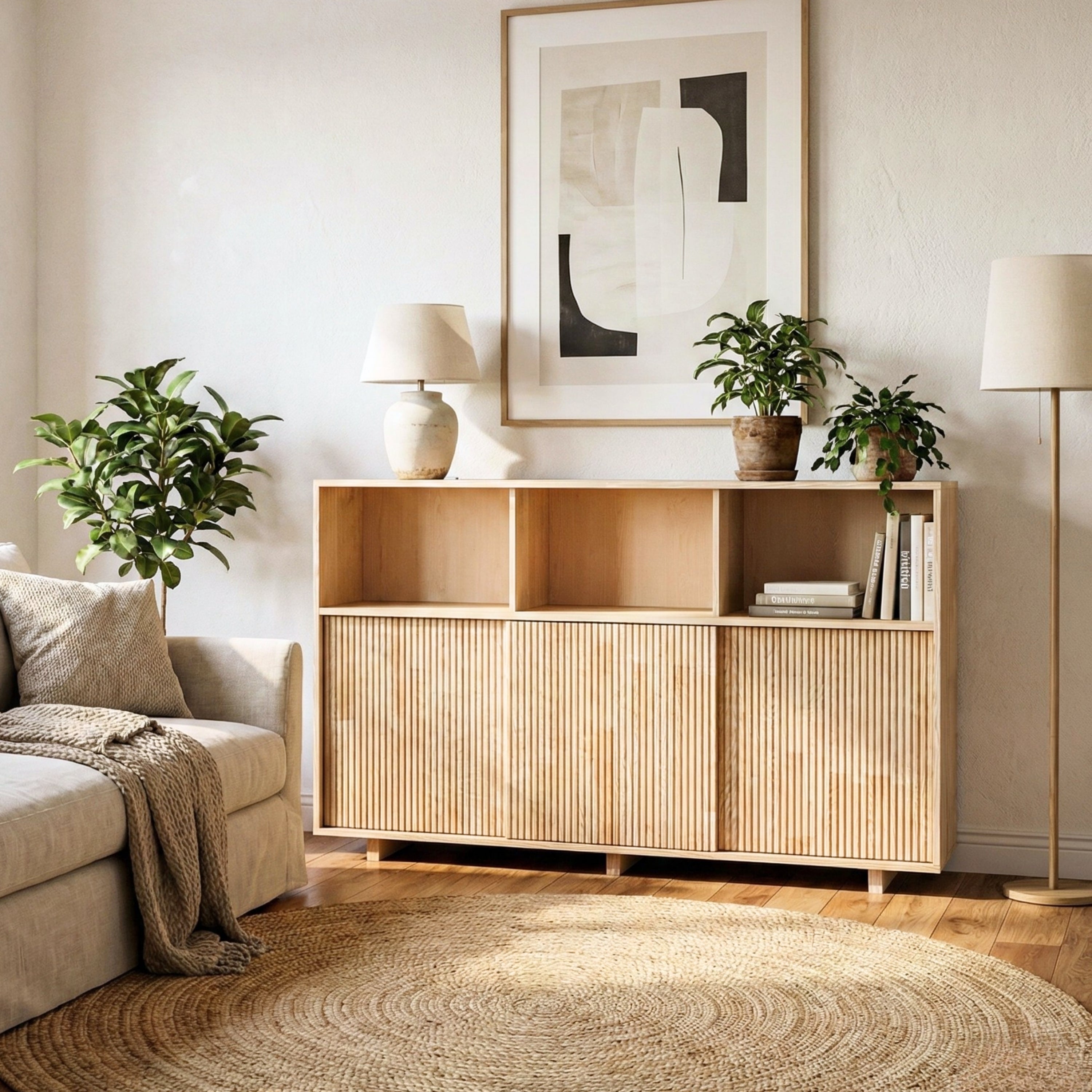 Solid Wood High Sideboard