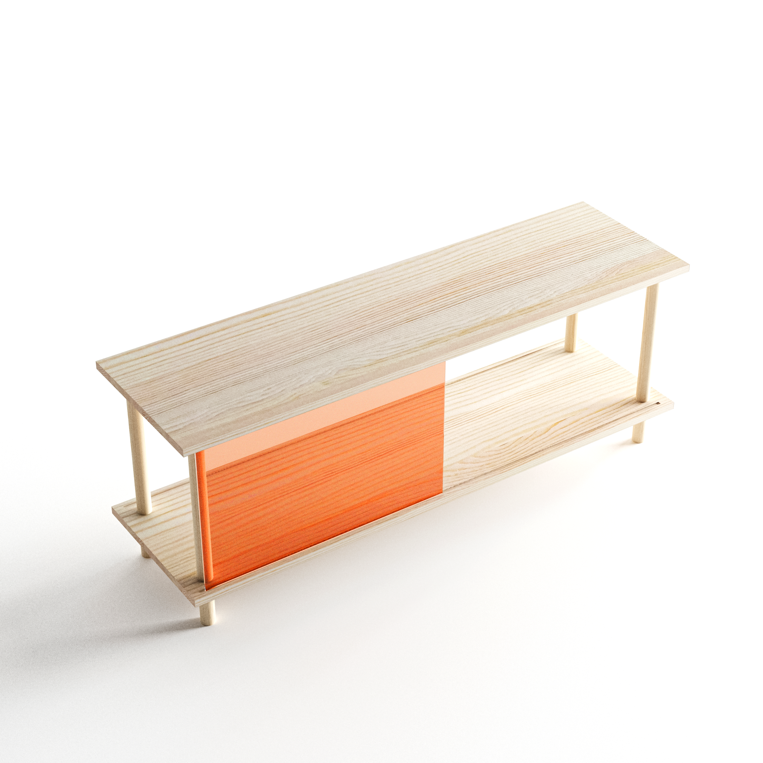 2-Tier Plexiglass Shelving Unit