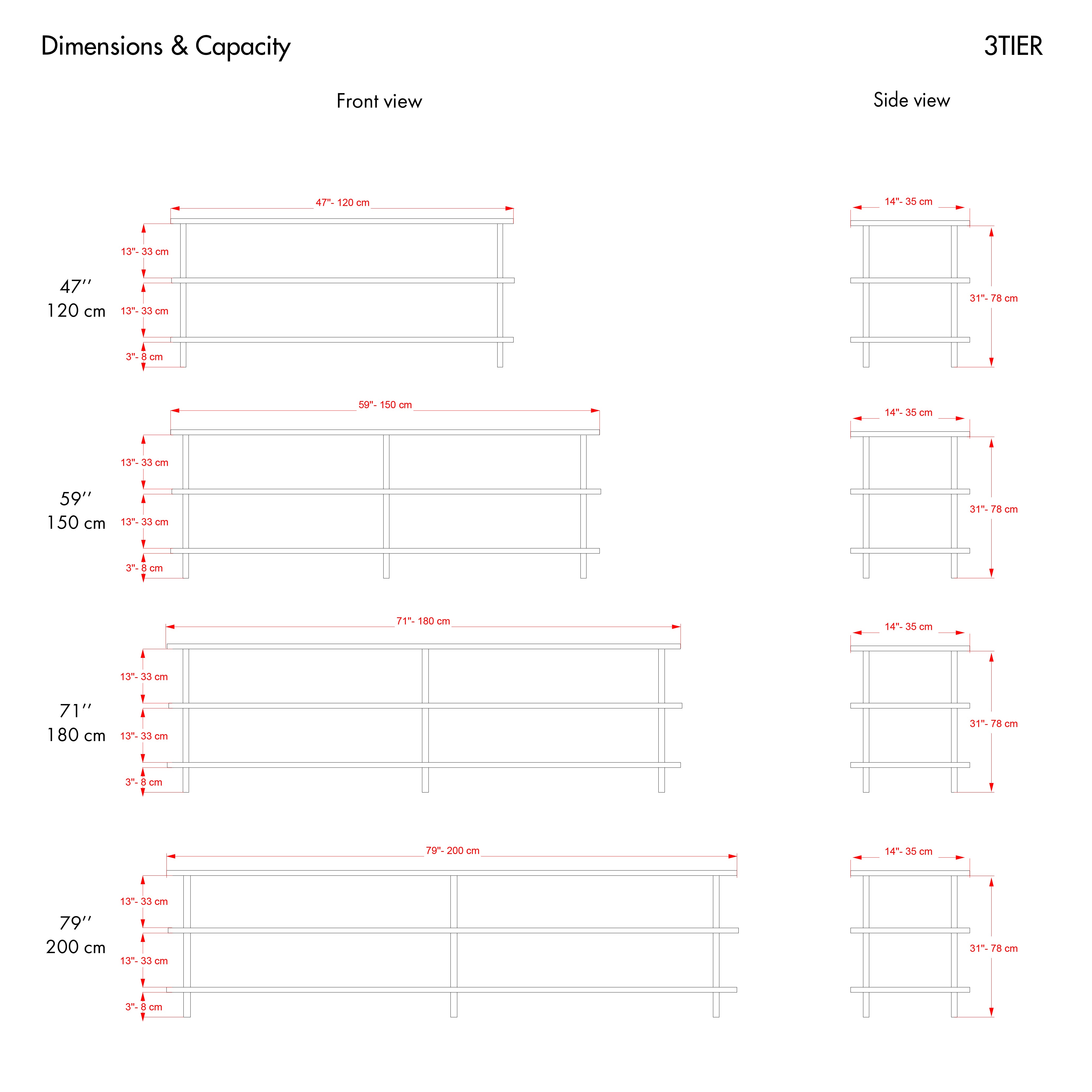 3-Tier Plexiglass Shelving Unit