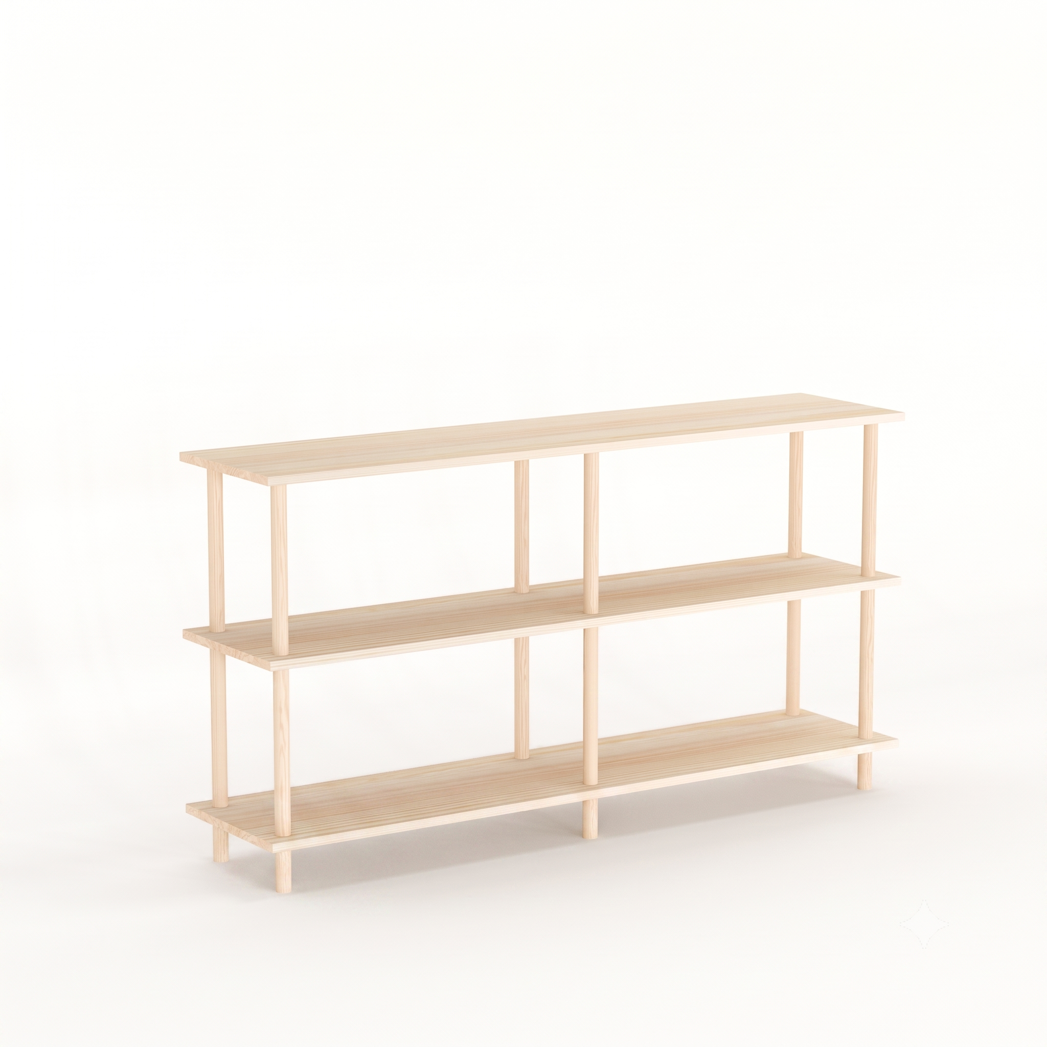 Solid Wood 3-Tier Shelving Unit