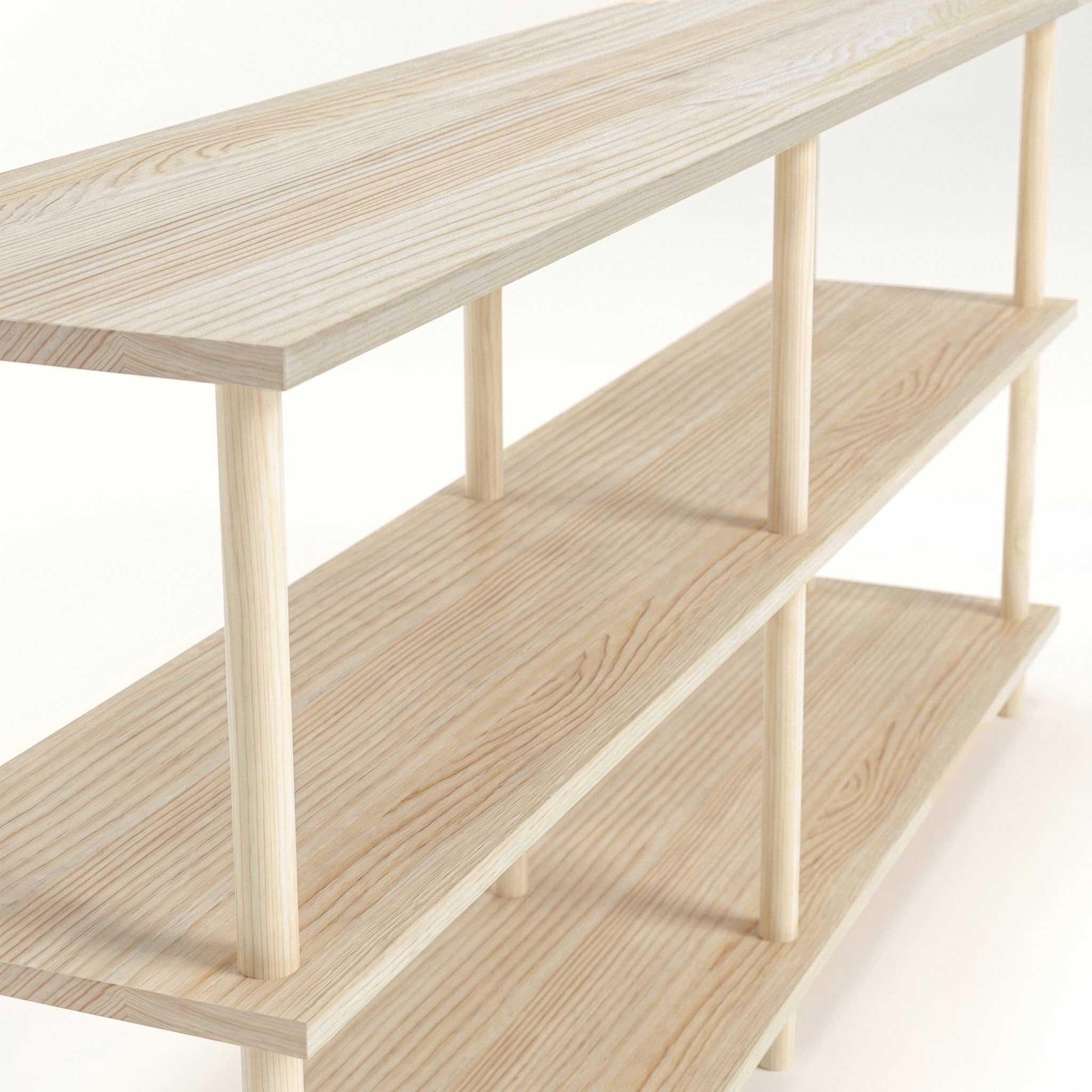 Solid Wood 3-Tier Shelving Unit