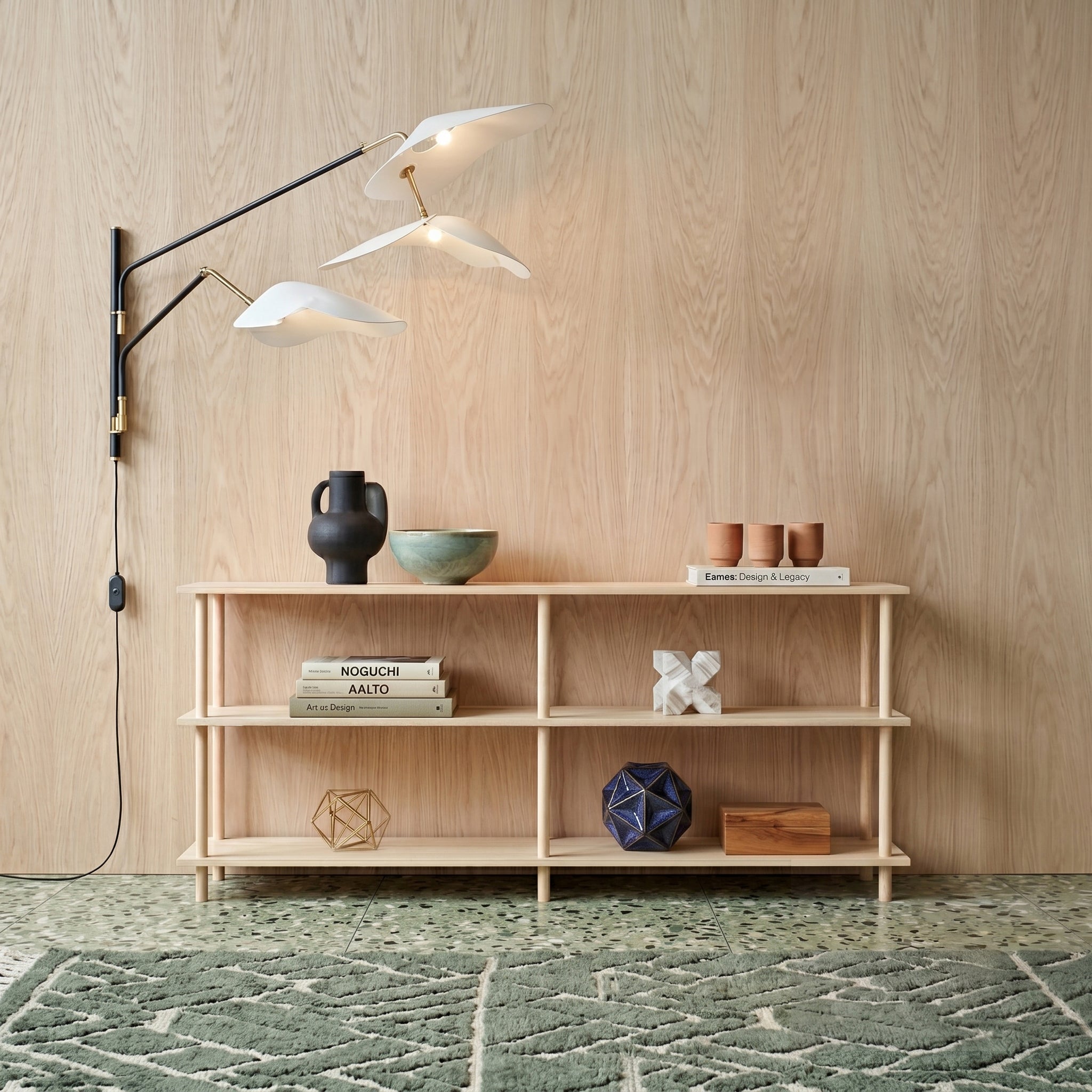 Solid Wood 3-Tier Shelving Unit