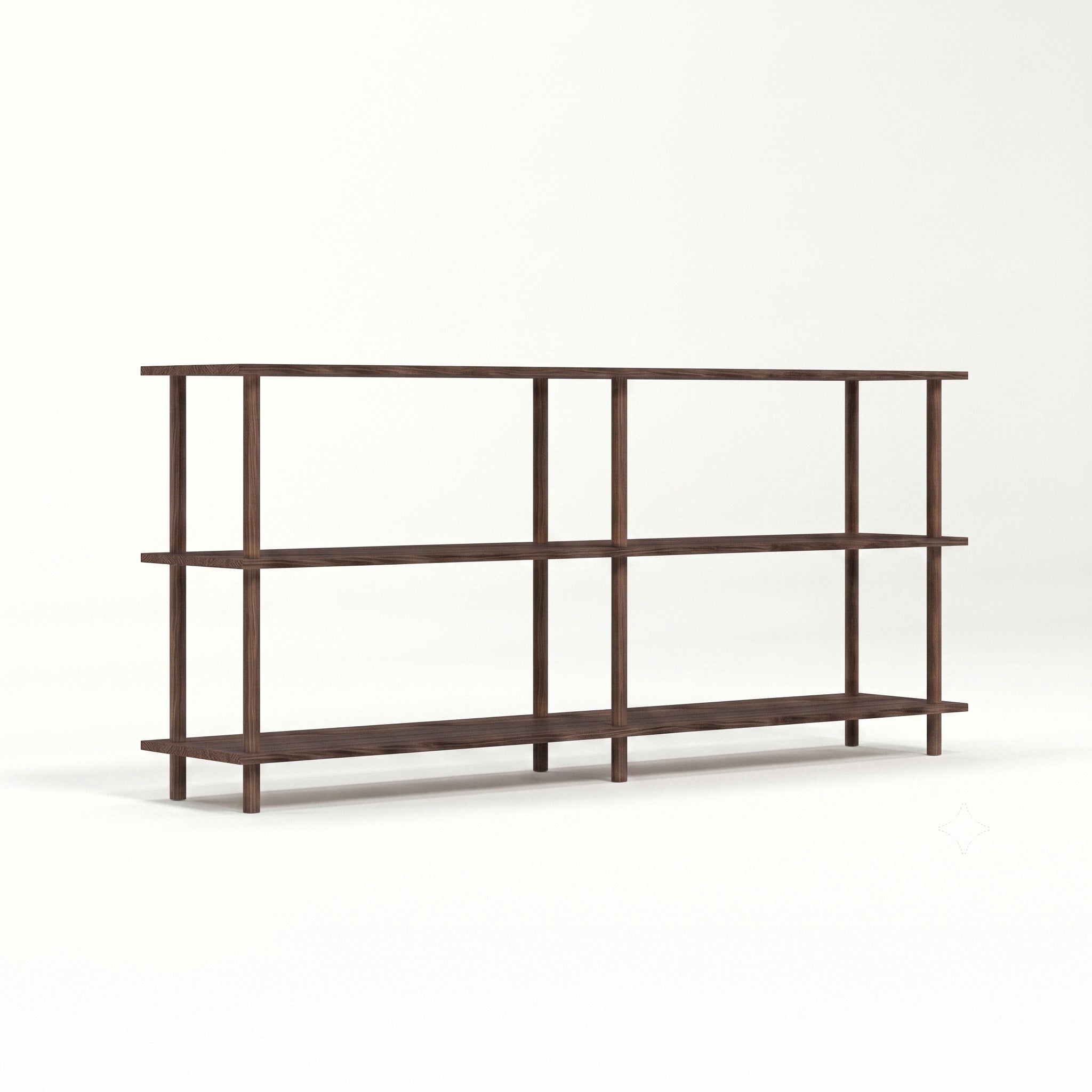 Solid Wood 3-Tier Shelving Unit