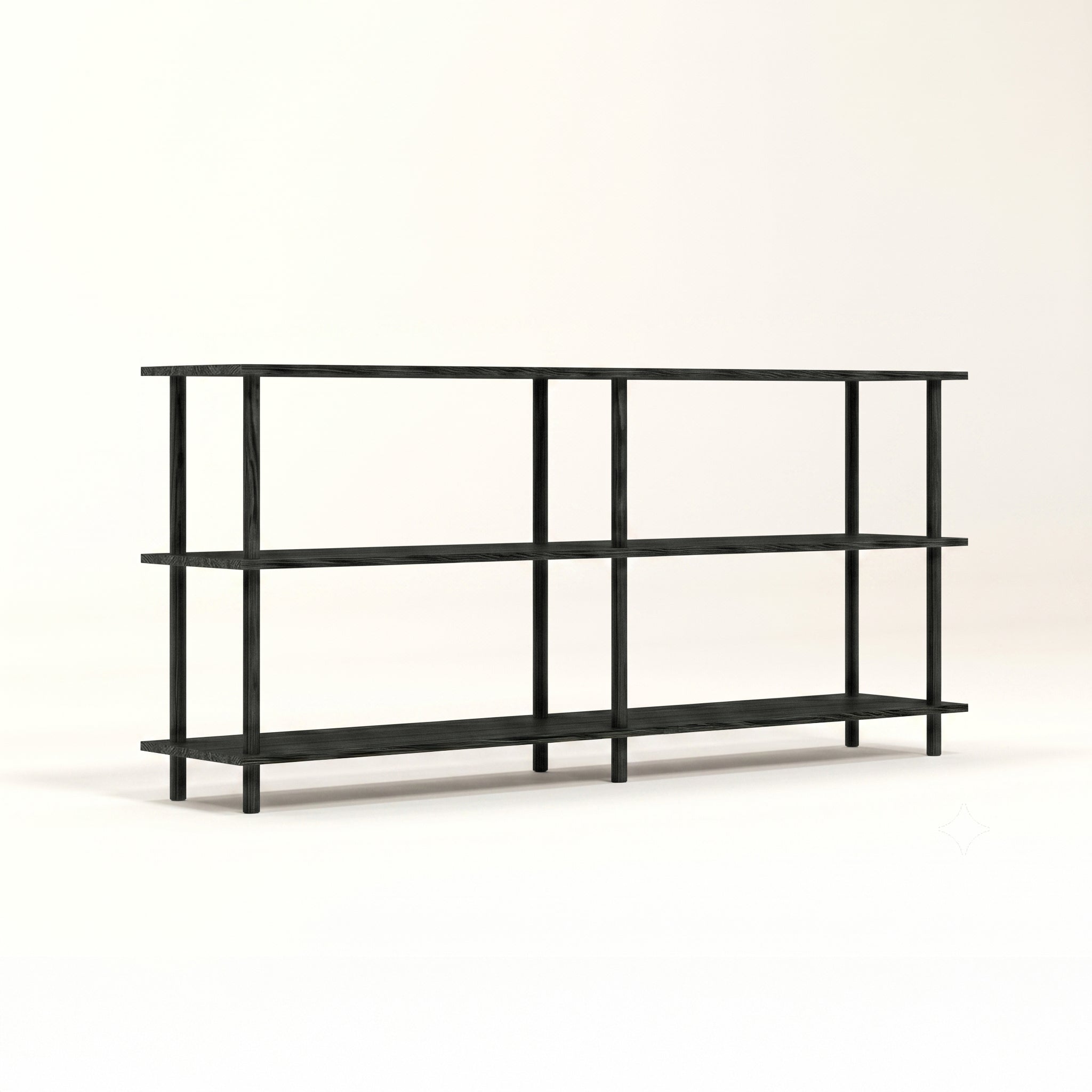 Solid Wood 3-Tier Shelving Unit