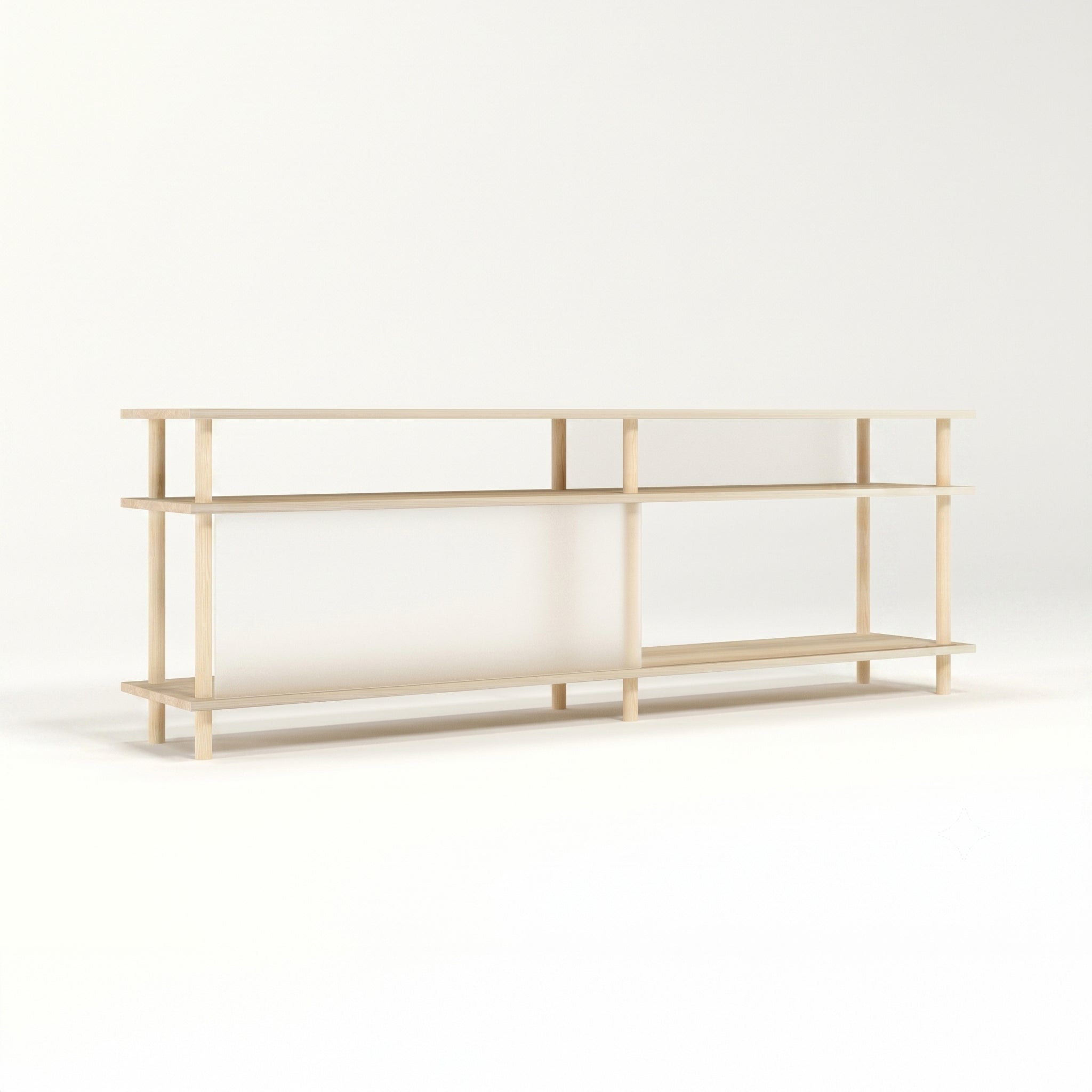 3-Tier Plexiglass Low Shelving Unit