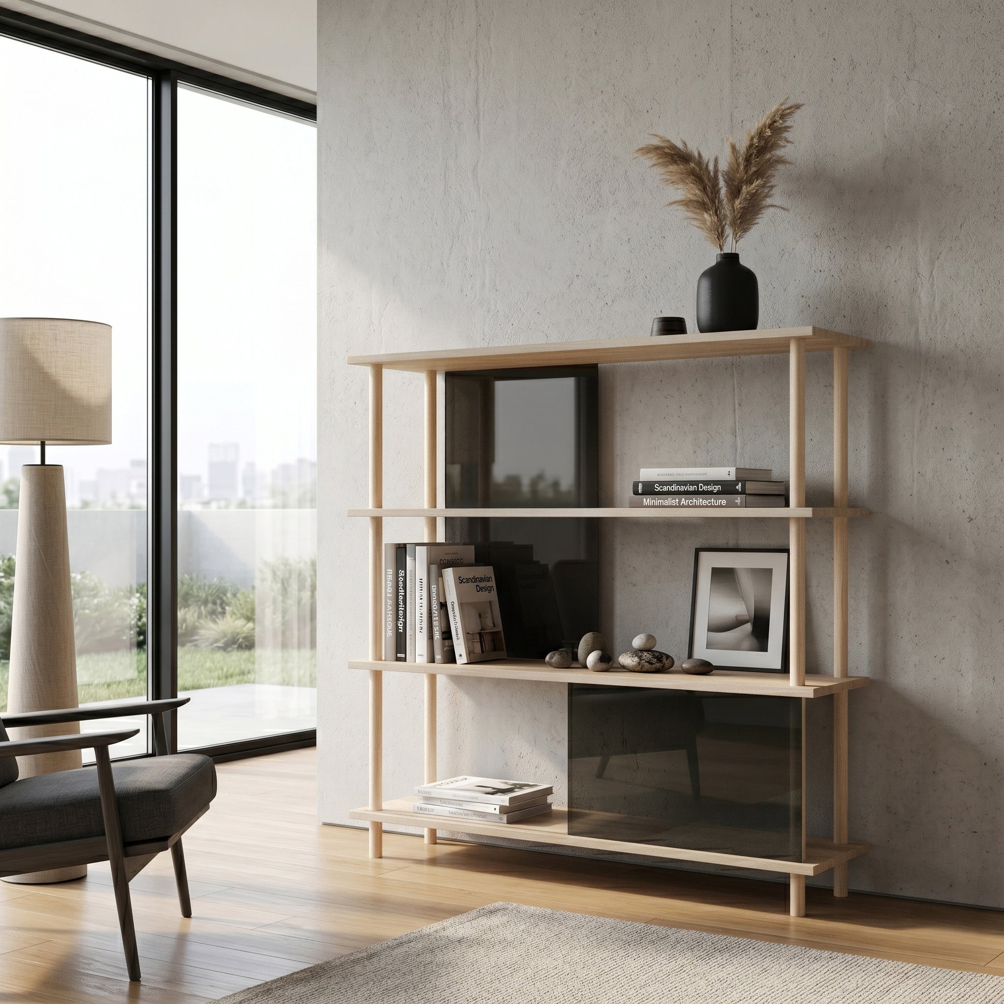 4-Tier Plexiglass Shelving Unit