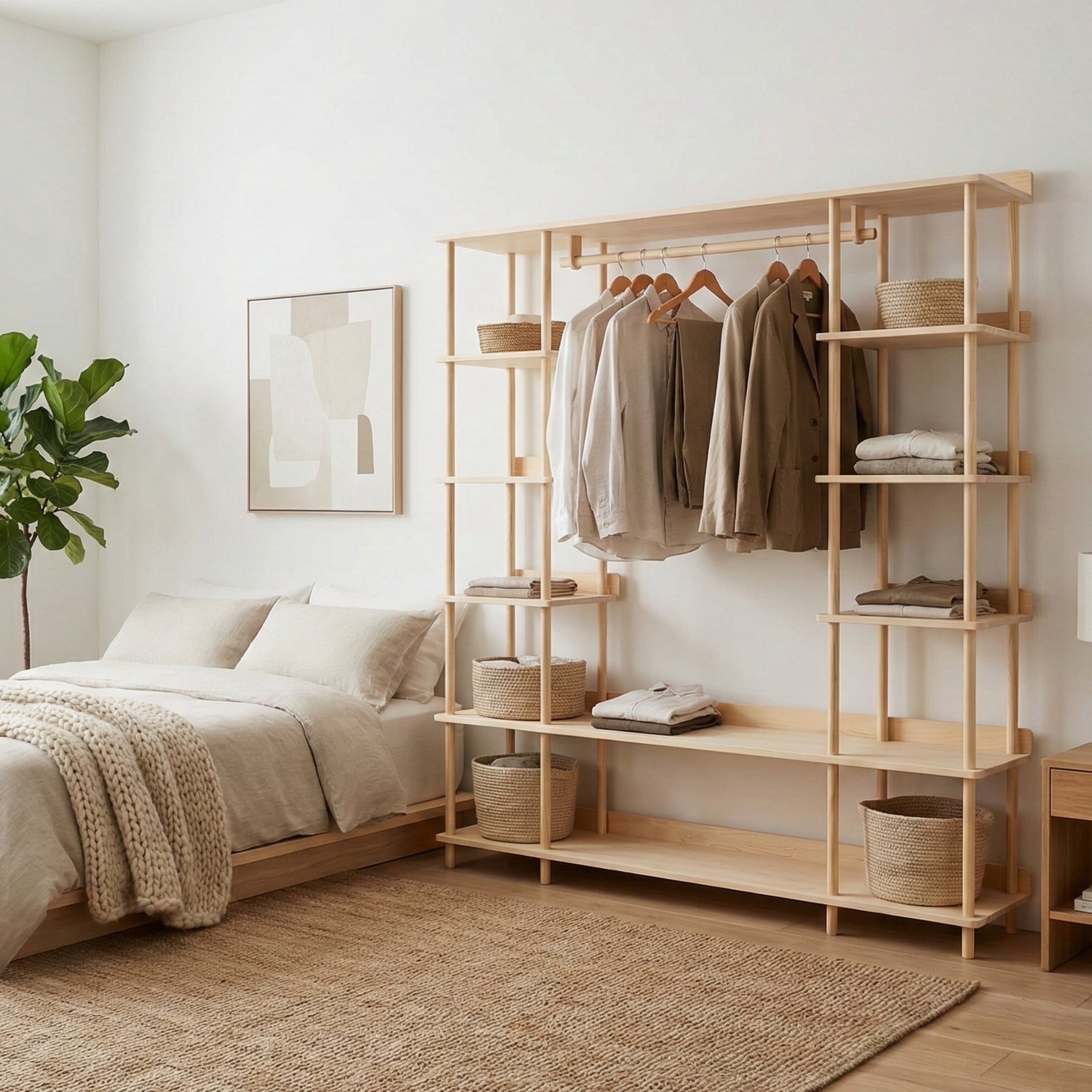 Wooden Open Wardrobe, Clothes Storage