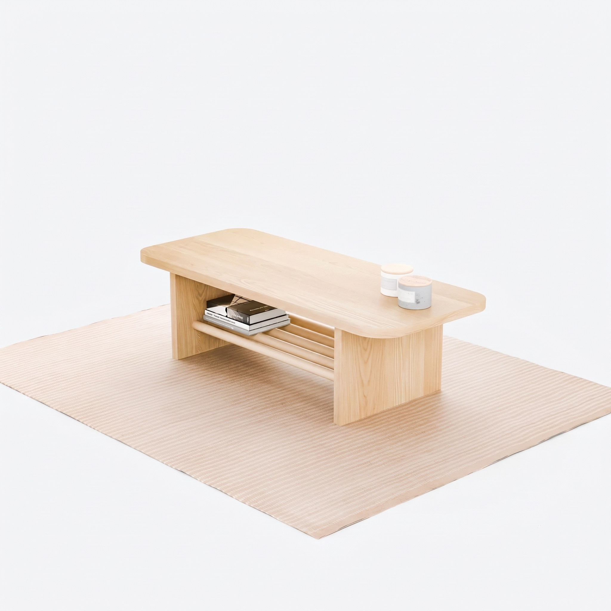 Solid Wood Coffee Table With Shelf