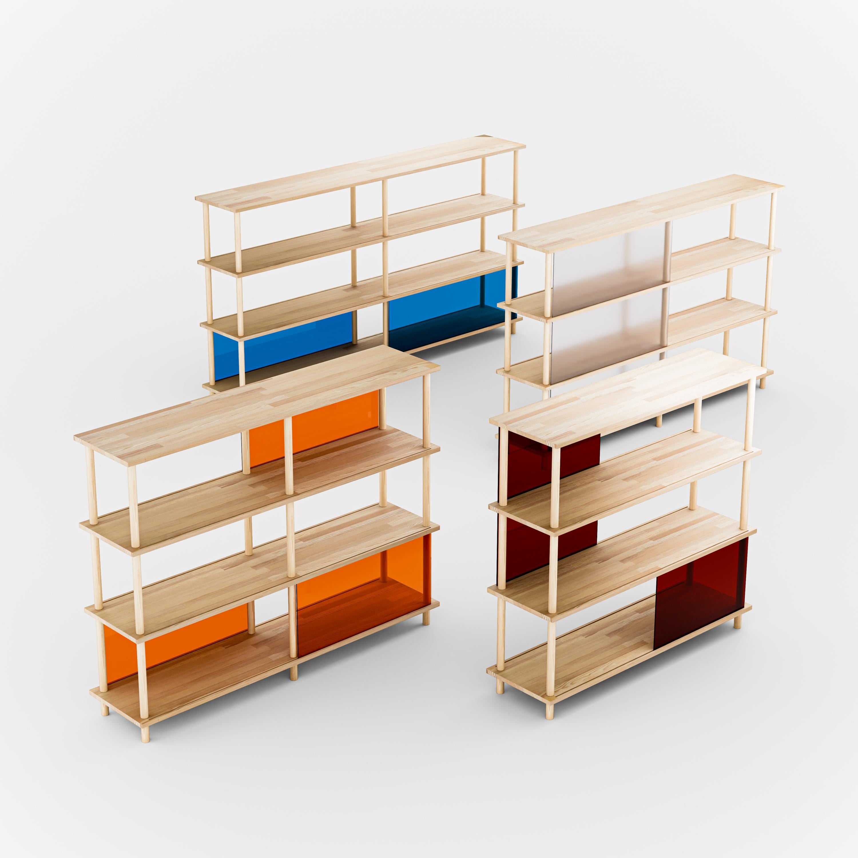 4-Tier Plexiglass Shelving Unit