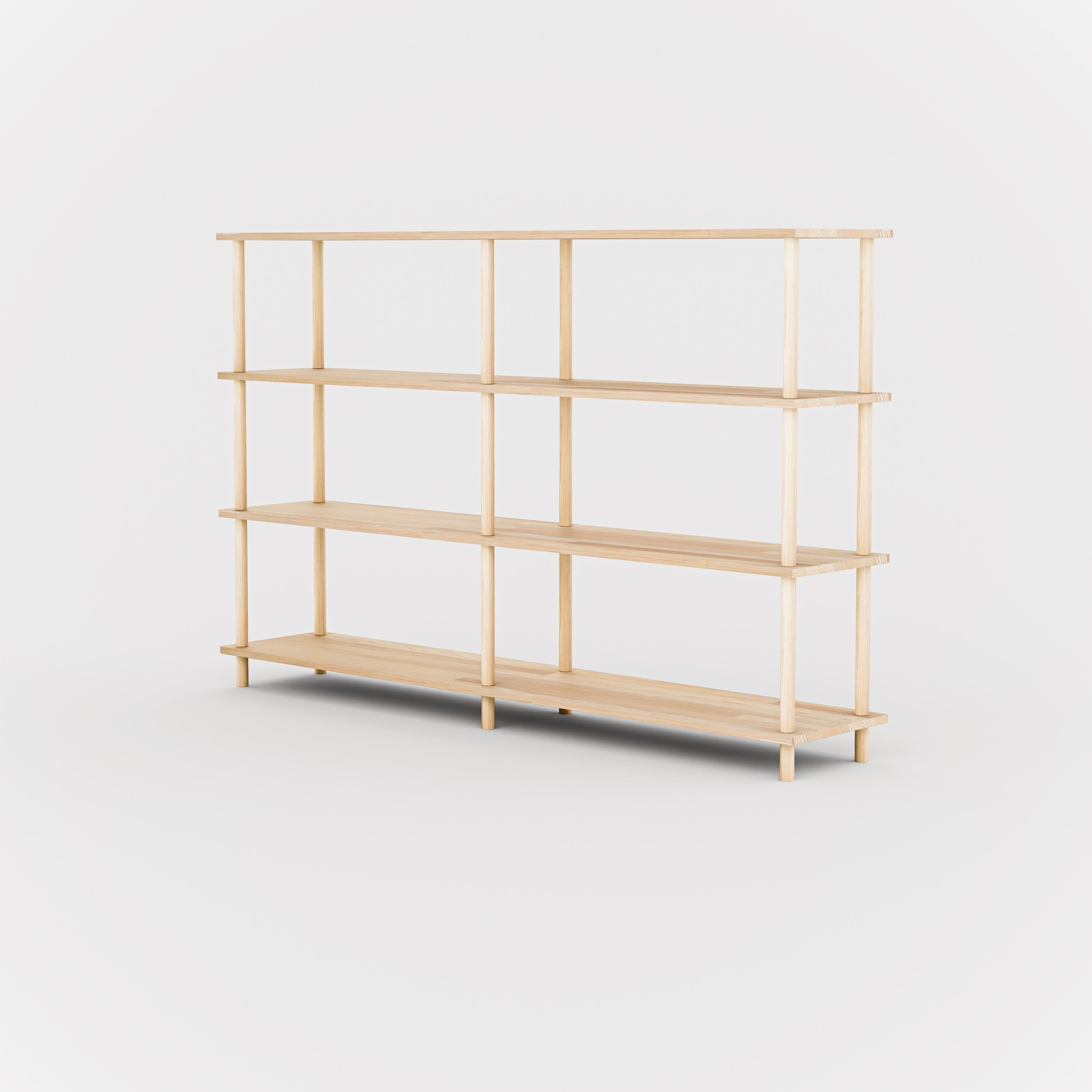 Solid Wood 4-Tier Shelving Unit