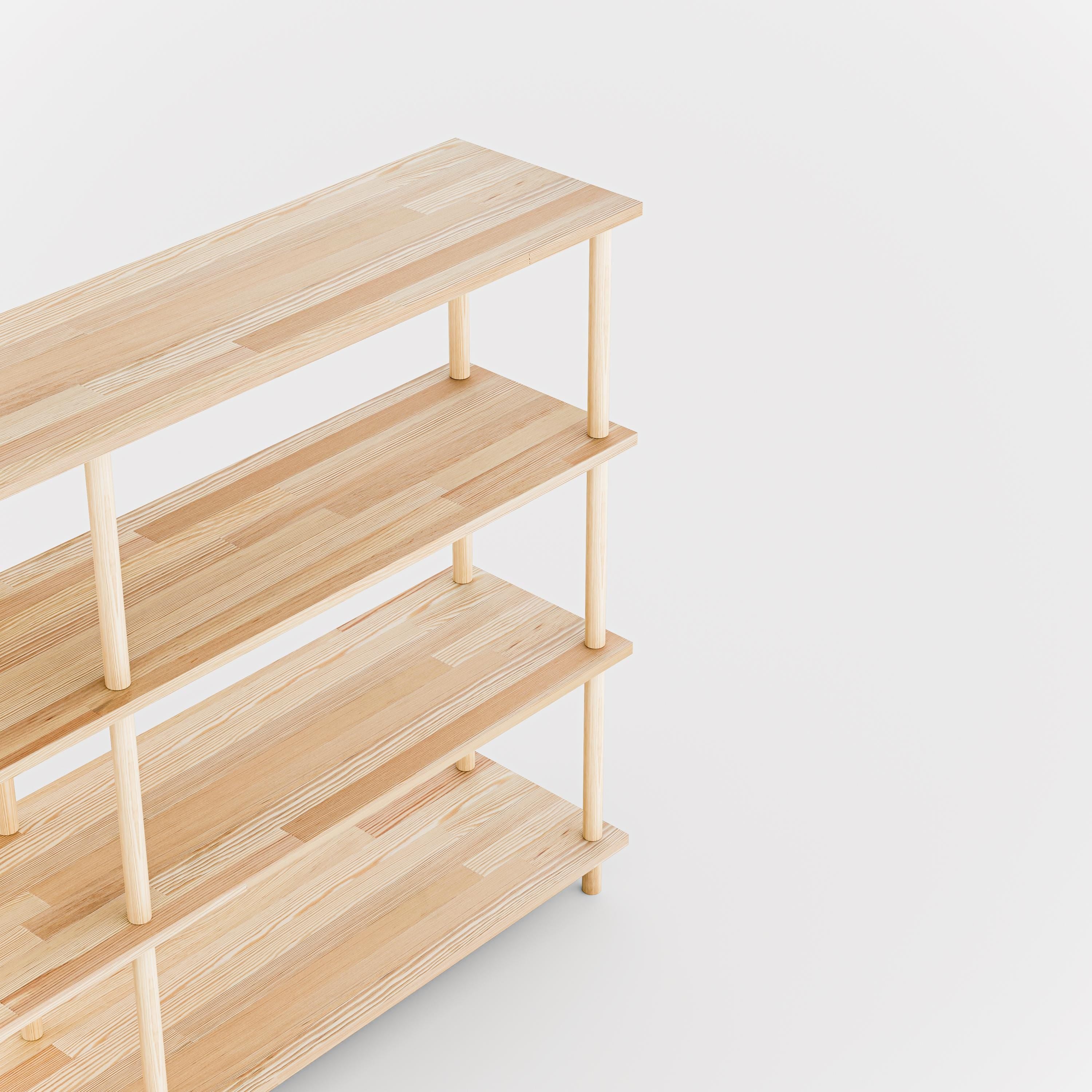 Solid Wood 4-Tier Shelving Unit