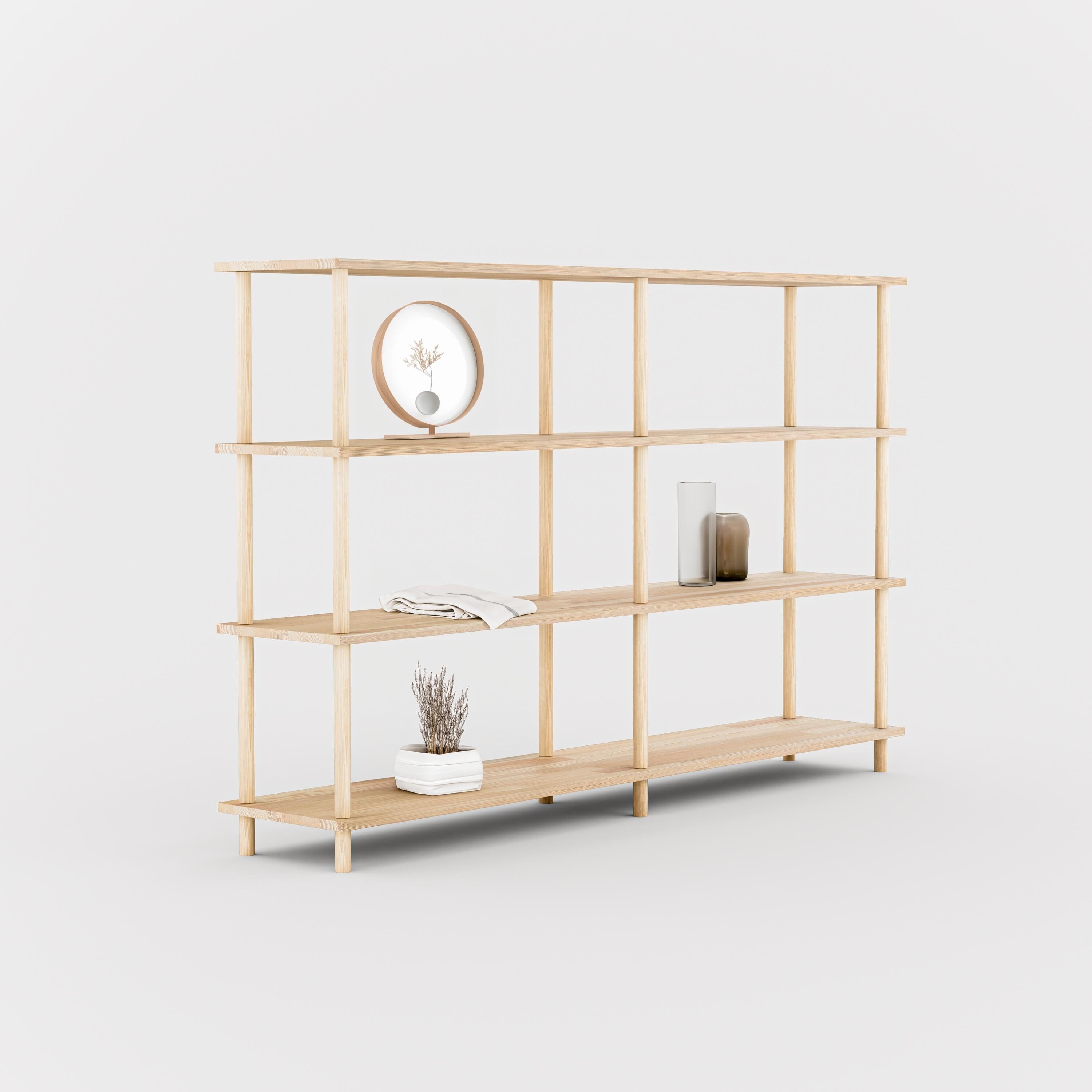 Solid Wood 4-Tier Shelving Unit