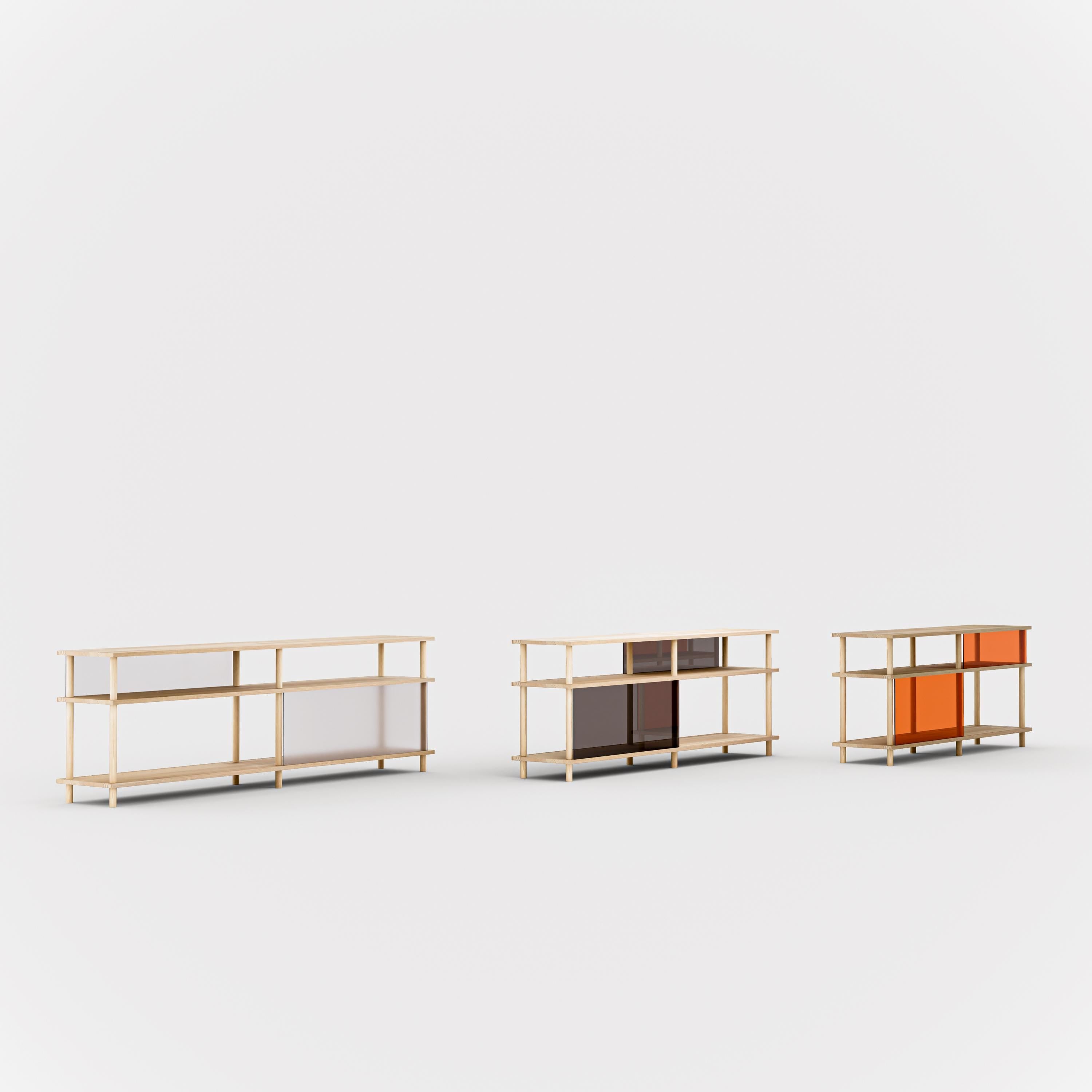 3-Tier Plexiglass Low Shelving Unit