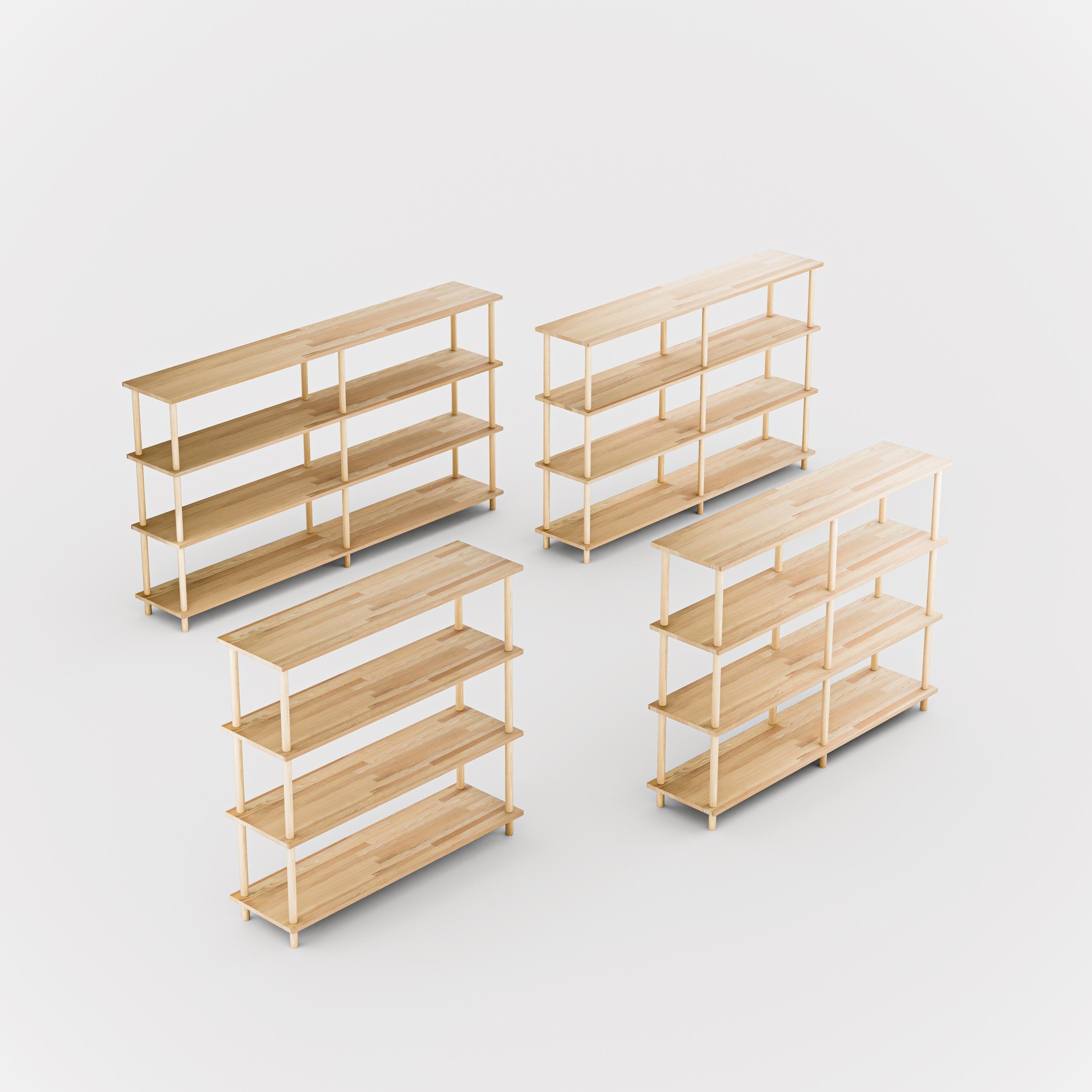 Solid Wood 4-Tier Shelving Unit