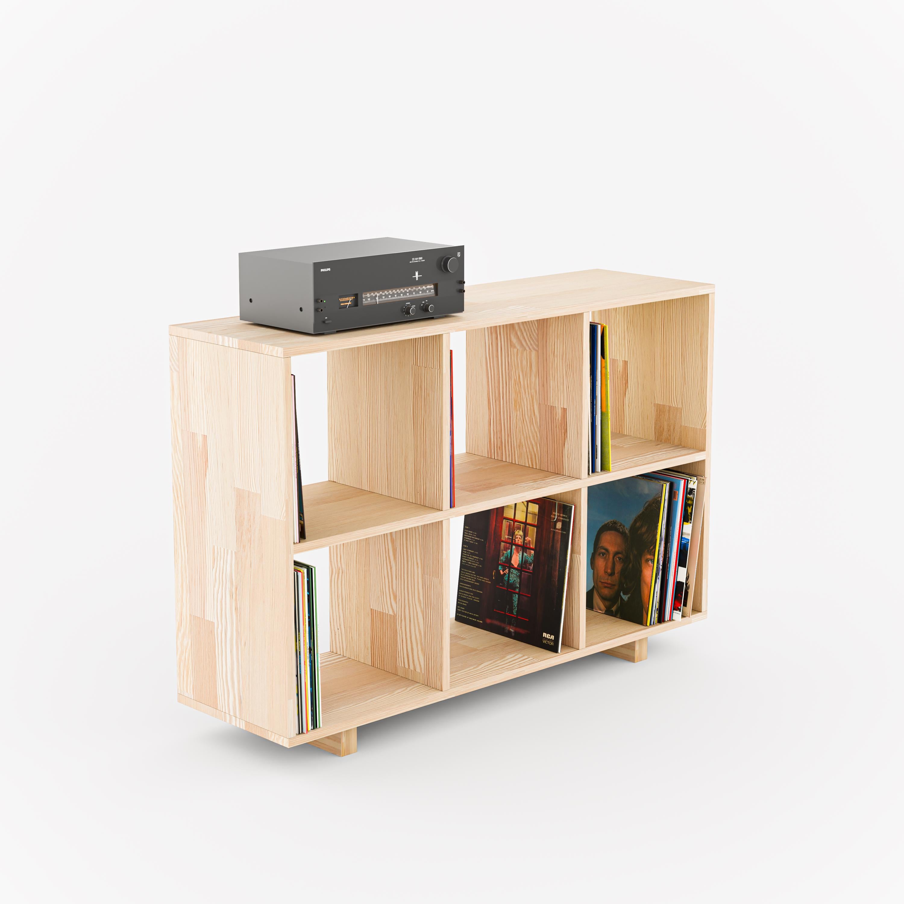 Record Player Stand, 3 Tier Modern Bookshelf