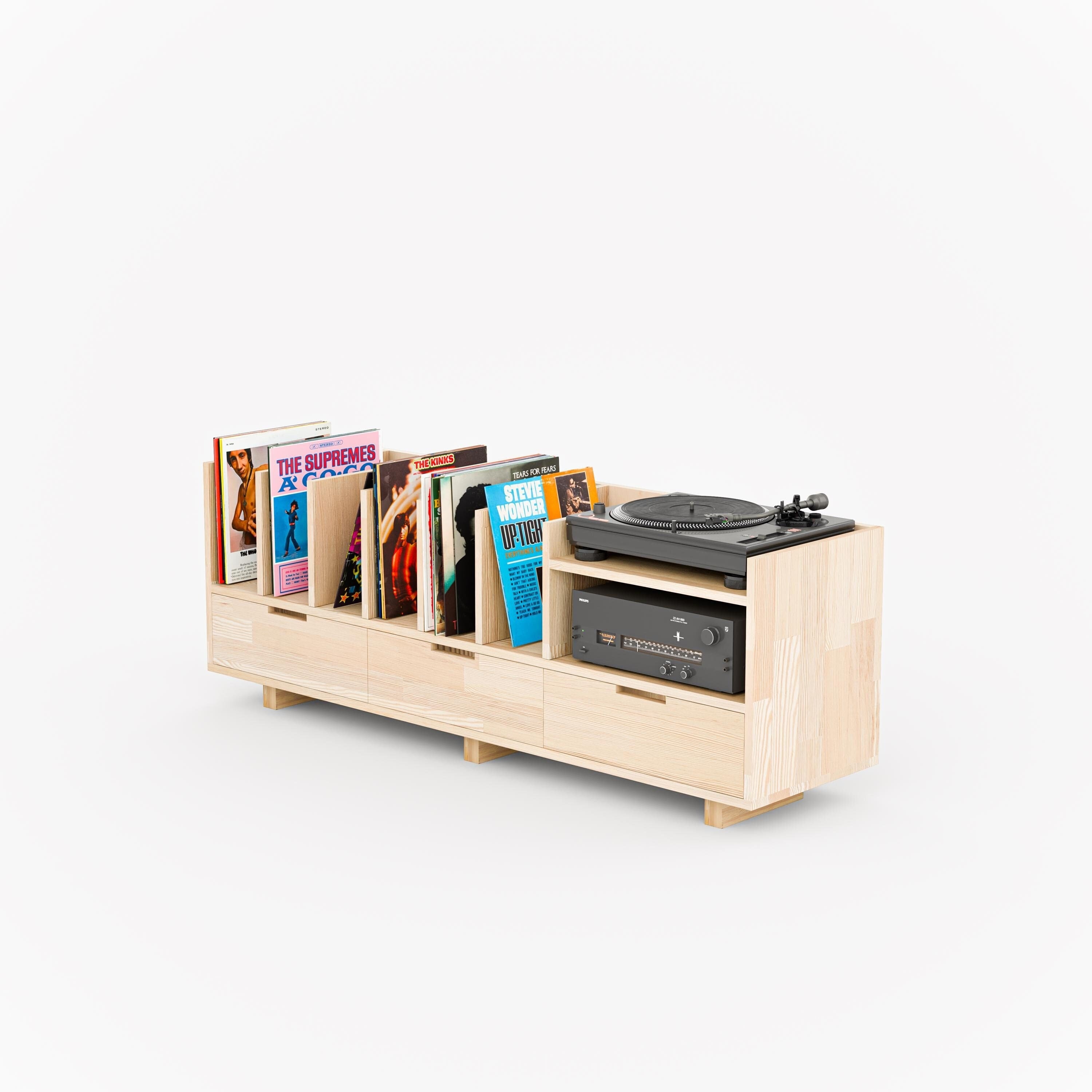 Record Player Stand, Record Cabinet with Drawers