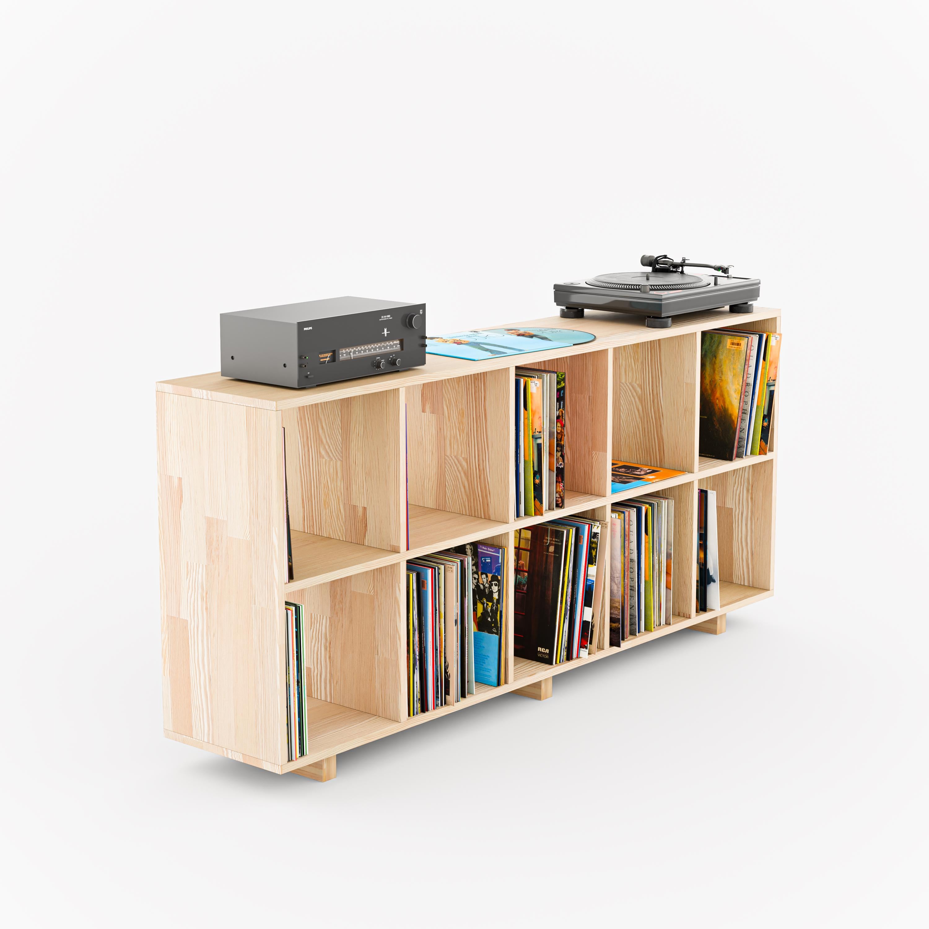 Record Player Stand, 3 Tier Modern Bookshelf