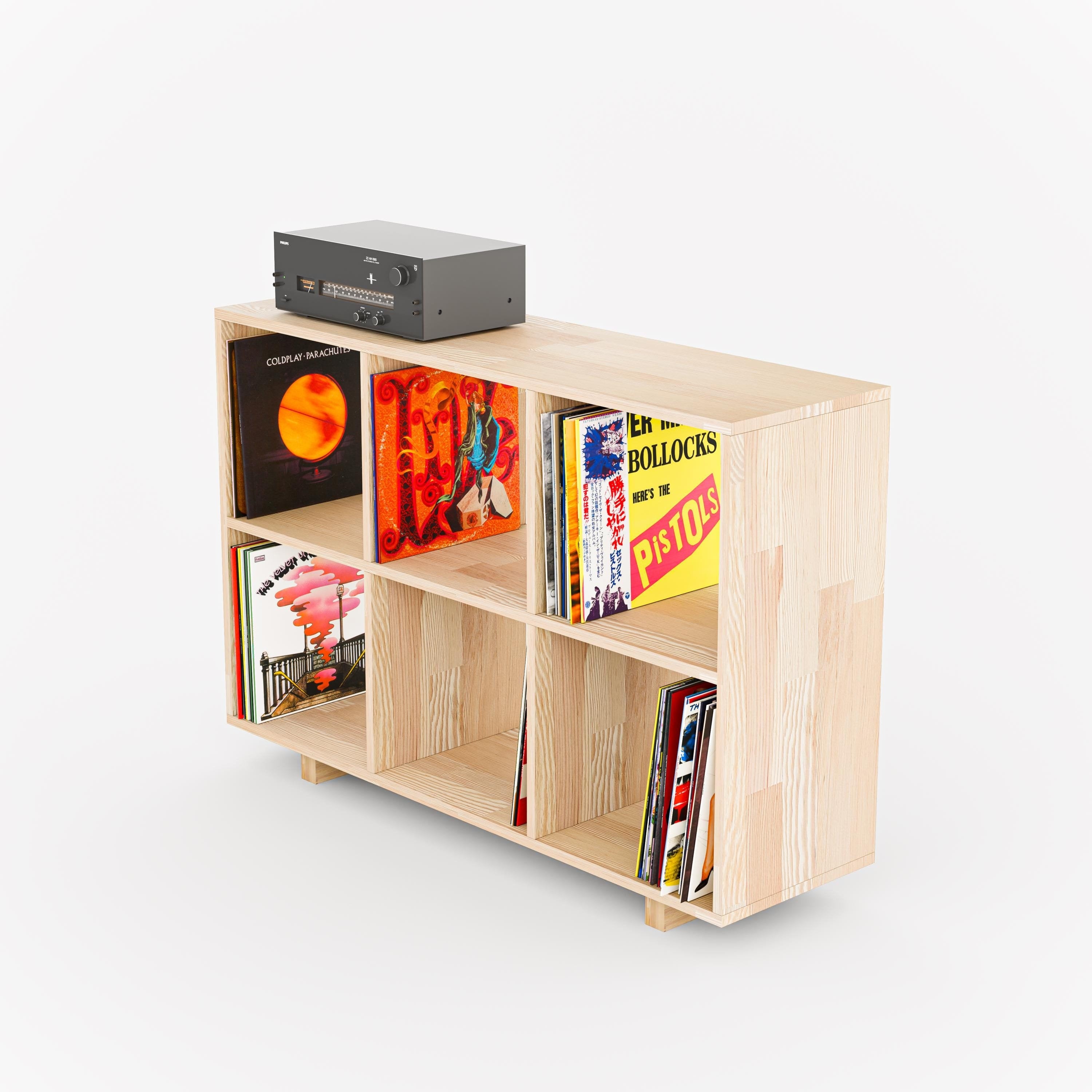 Record Player Stand, 3 Tier Modern Bookshelf