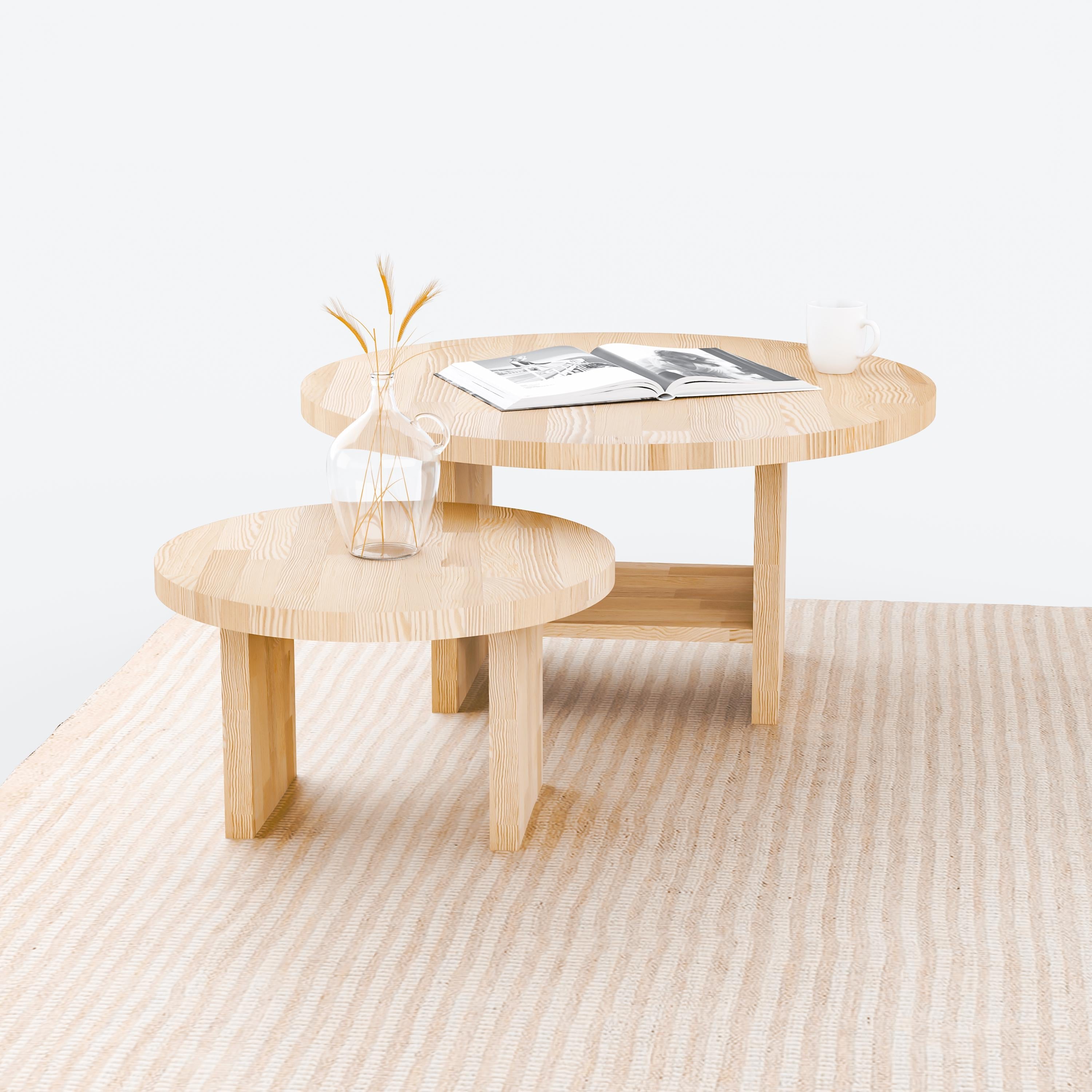 Round Coffee Table (With Shelf)
