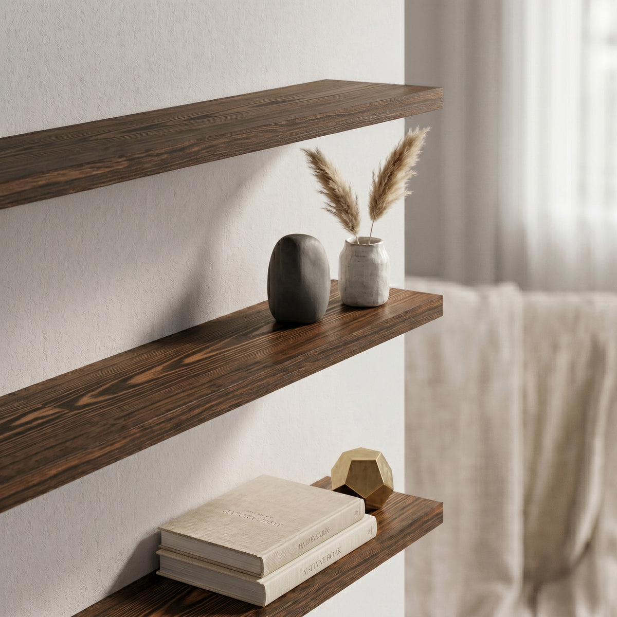 Solid Wood Floating Shelf & Wall Mounted Shelf