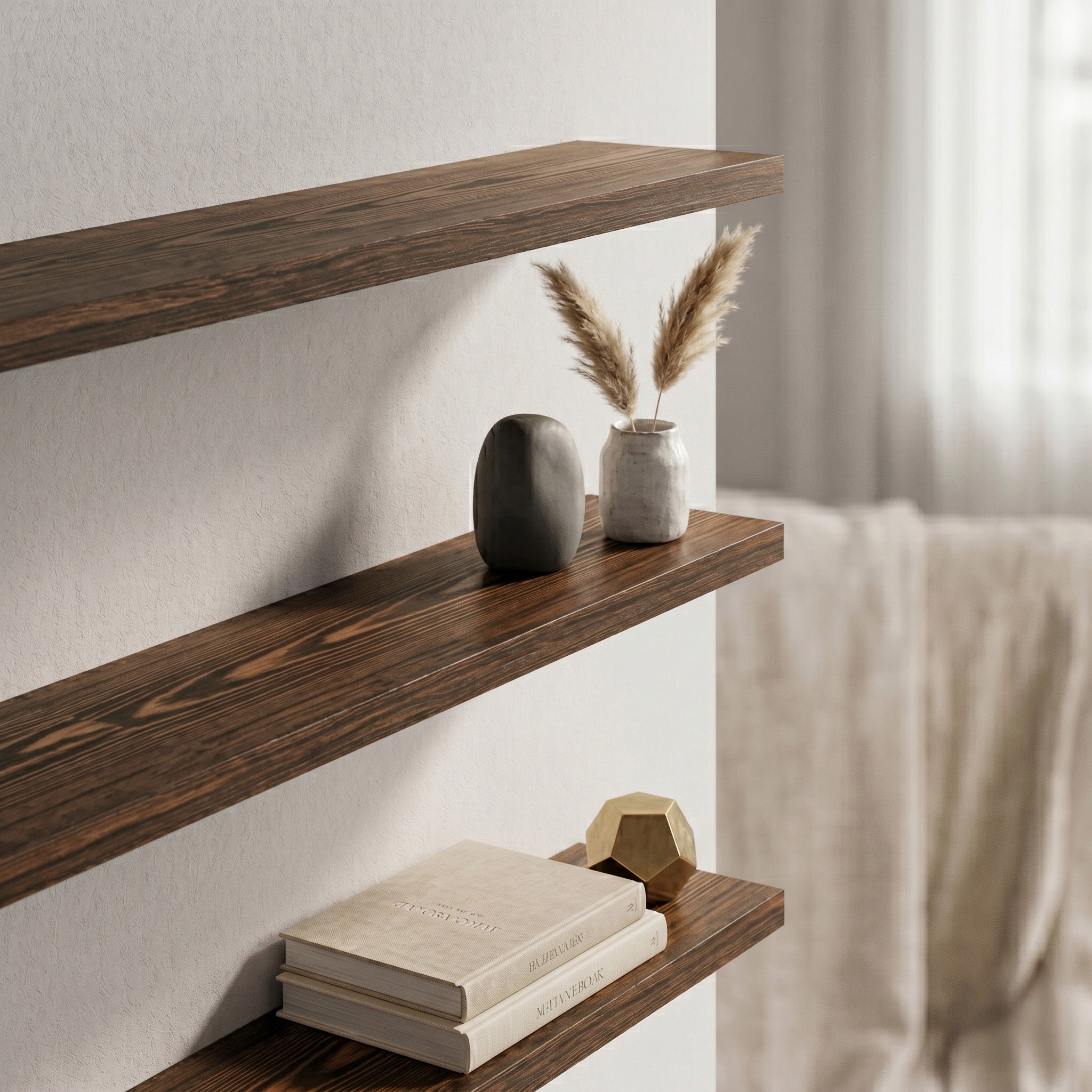 Solid Wood Floating Shelf & Wall Mounted Shelf