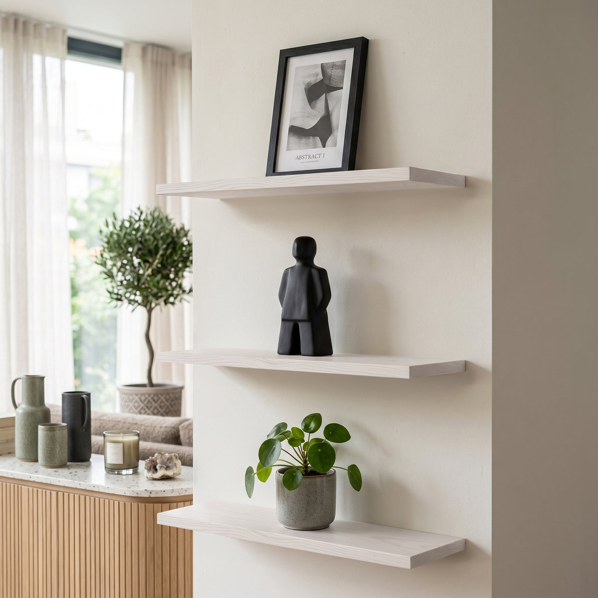Solid Wood Floating Shelf & Wall Mounted Shelf