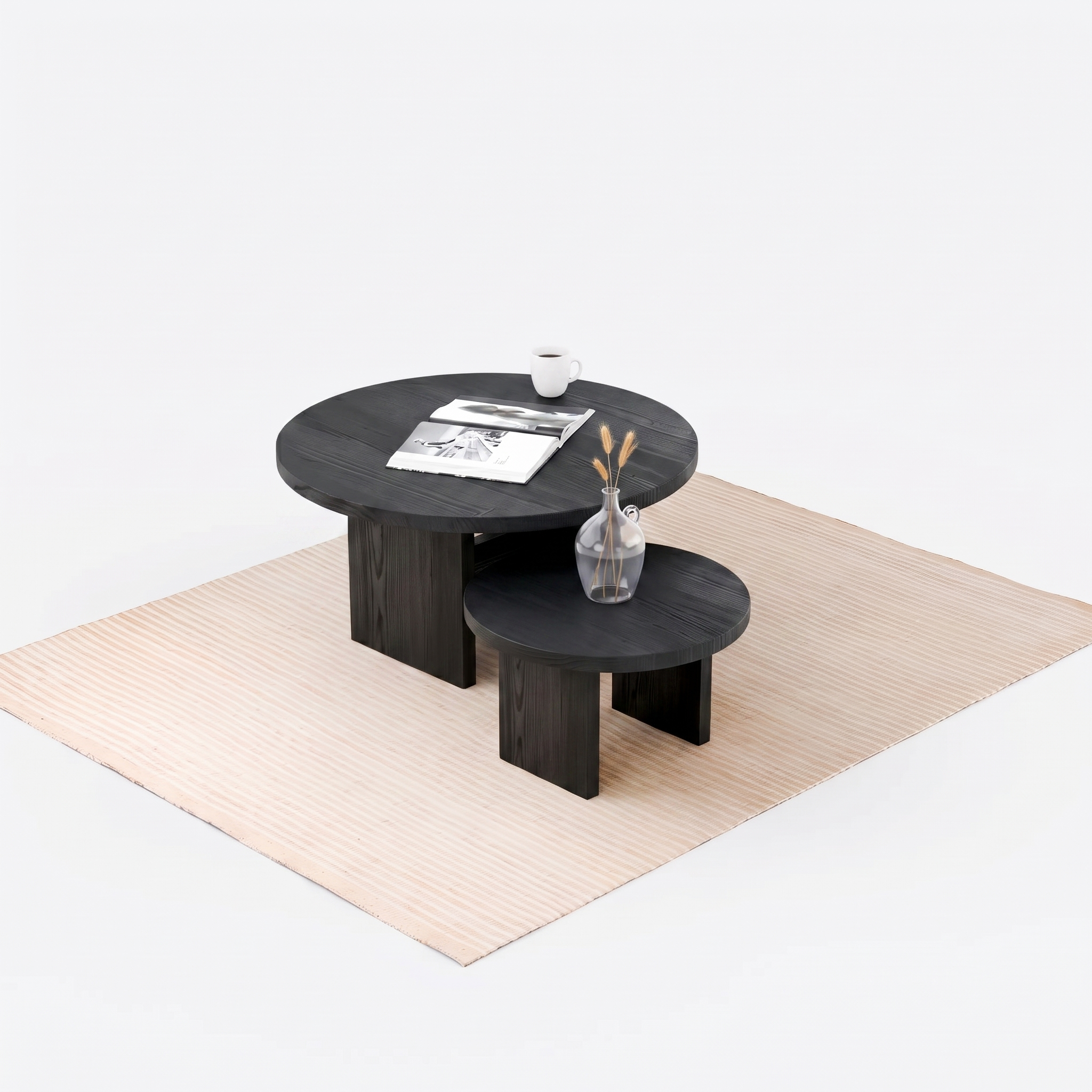 Round Coffee Table (With Shelf)